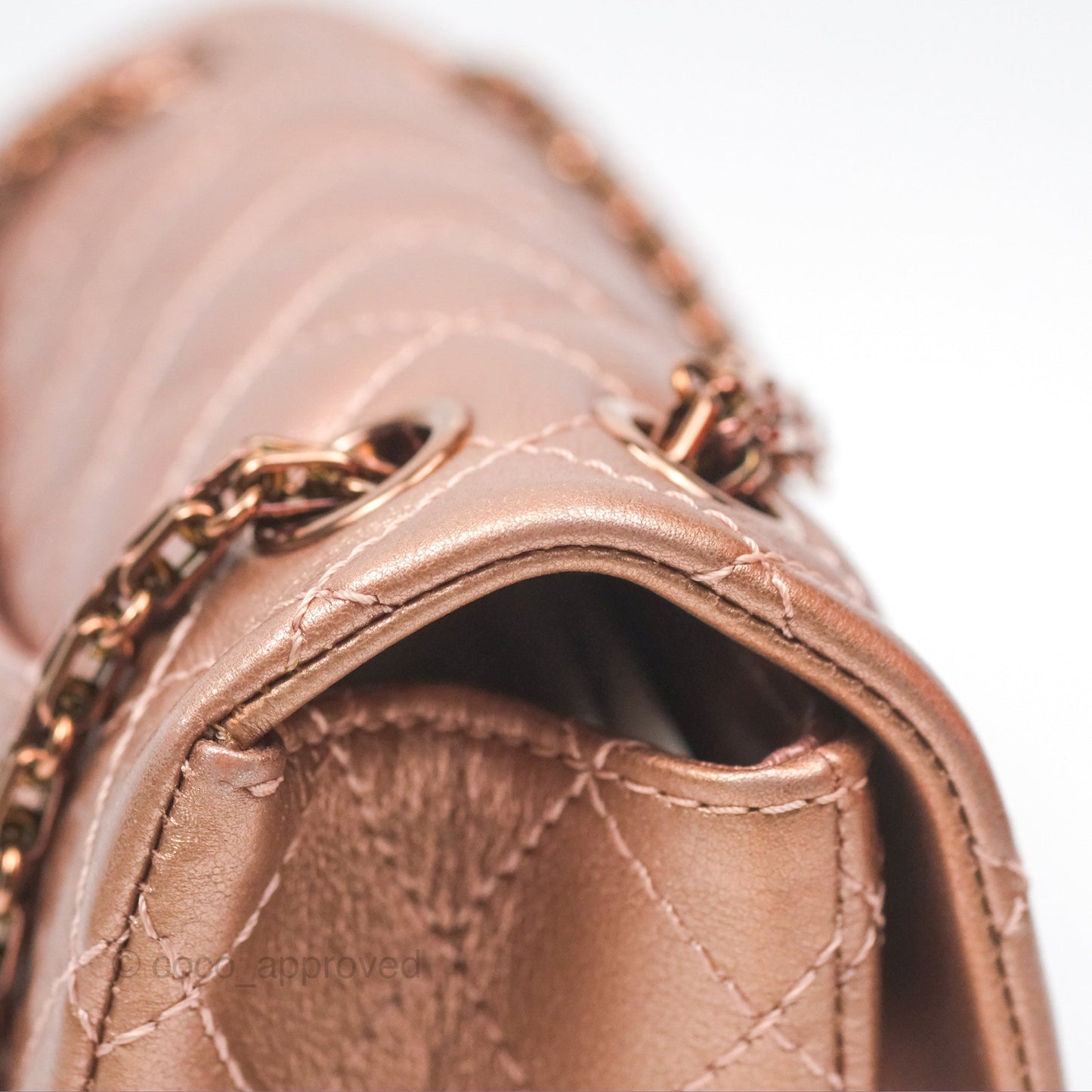 Chanel Mini Reissue 224 Copper Metallic Calfskin Rose Gold