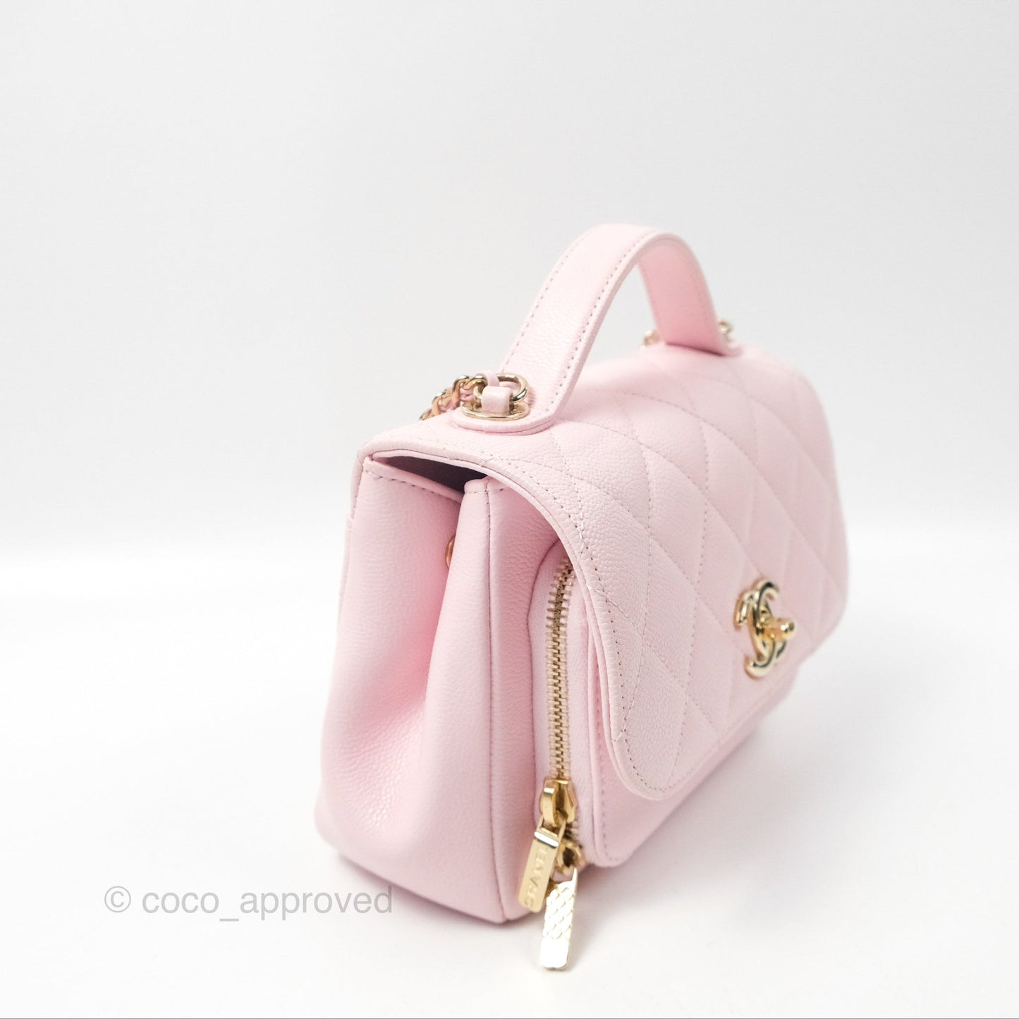 Chanel Quilted Small Business Affinity Flap Pink Caviar Gold Hardware