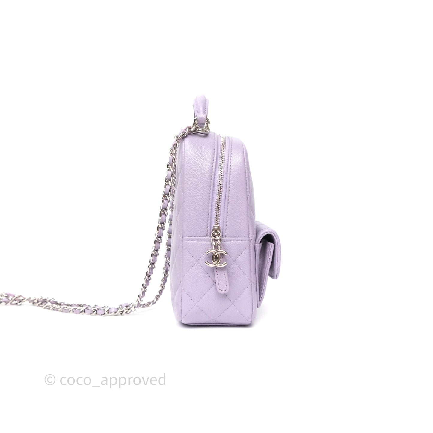 Chanel Classic Mini Backpack Lilac Caviar Silver Hardware