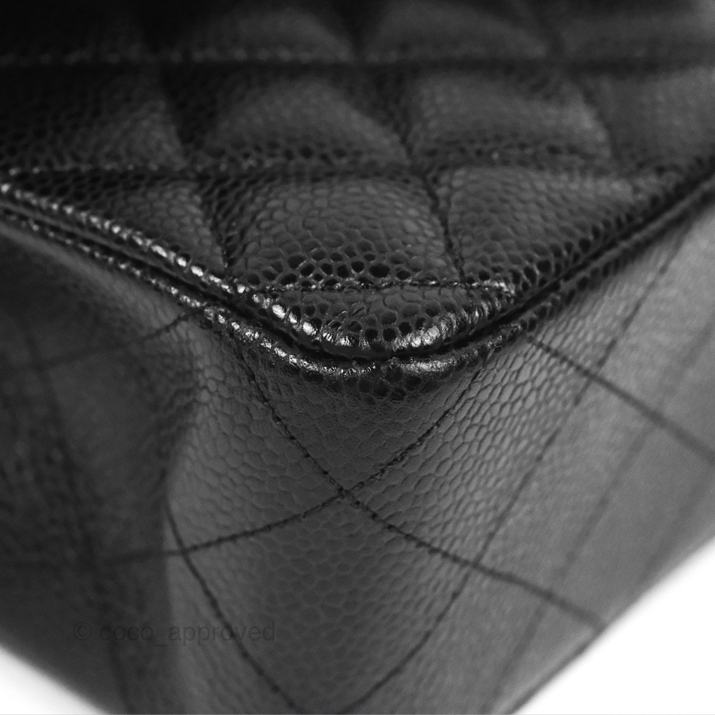 Chanel Classic M/L Medium Flap Quilted Black Caviar Silver Hardware