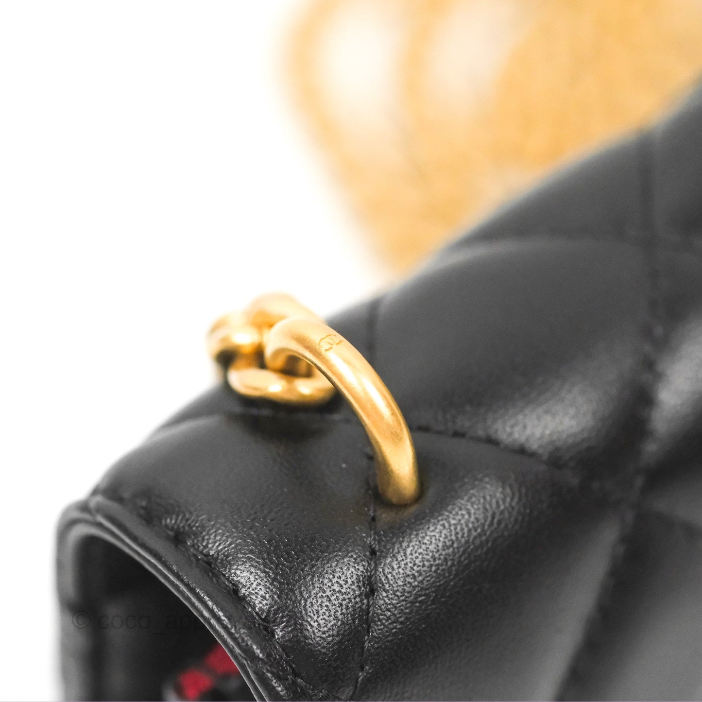 Chanel Mini WOC Phone Holder with Camellia Adjustable Chain Black Lambskin