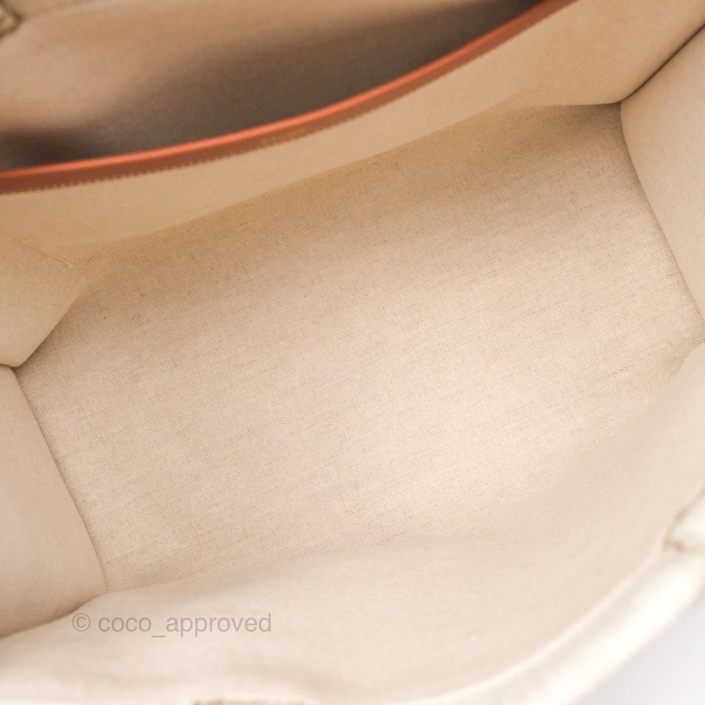 Celine Large Cabas Thais In Striped Textile Tobacco/Tan