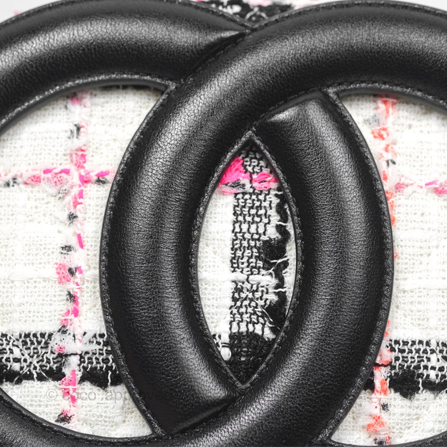 Chanel Coco Midnight Camera Case Black White Pink Tweed 20S