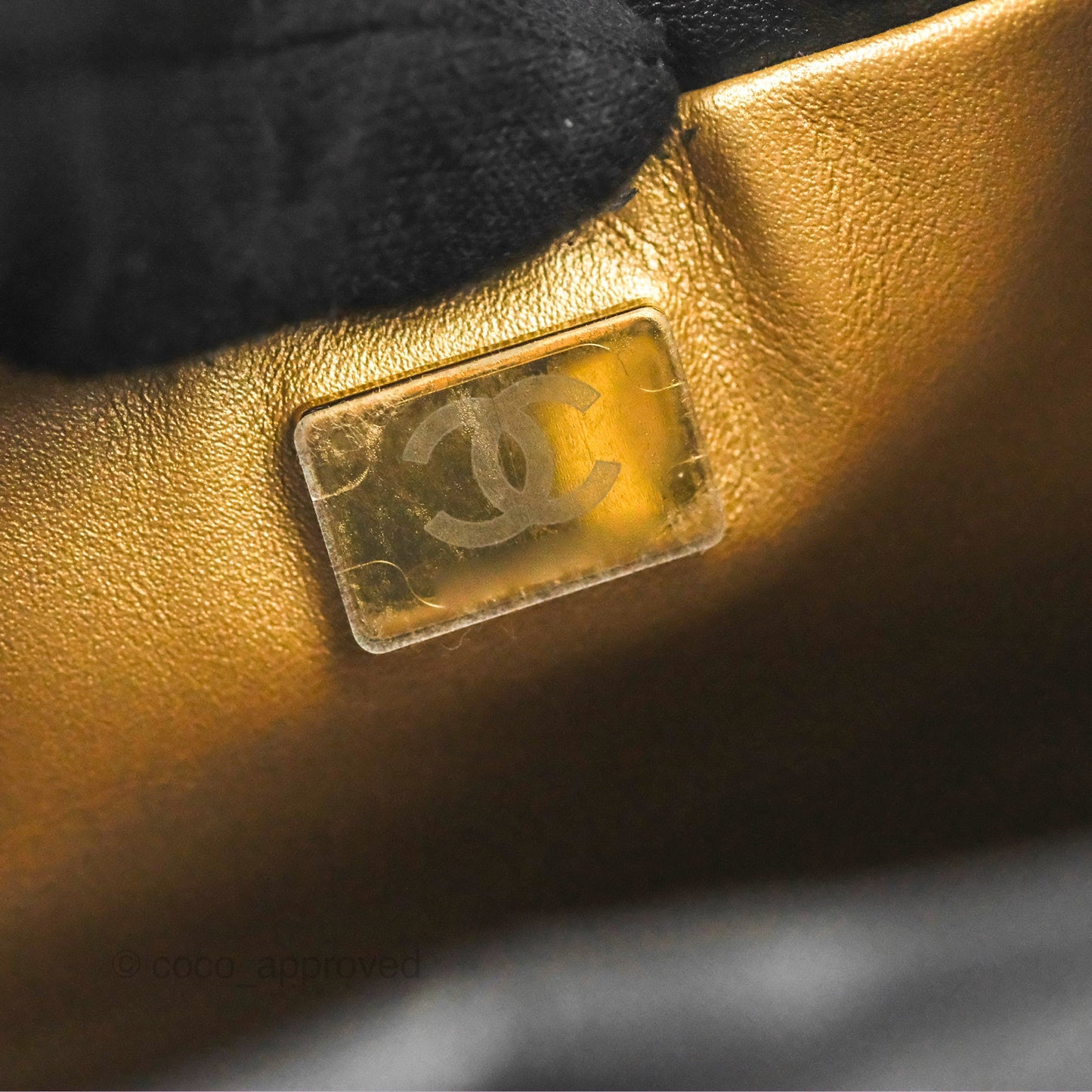 Chanel Pearl Crush Bucket Bag Black Lambskin Aged Gold Hardware