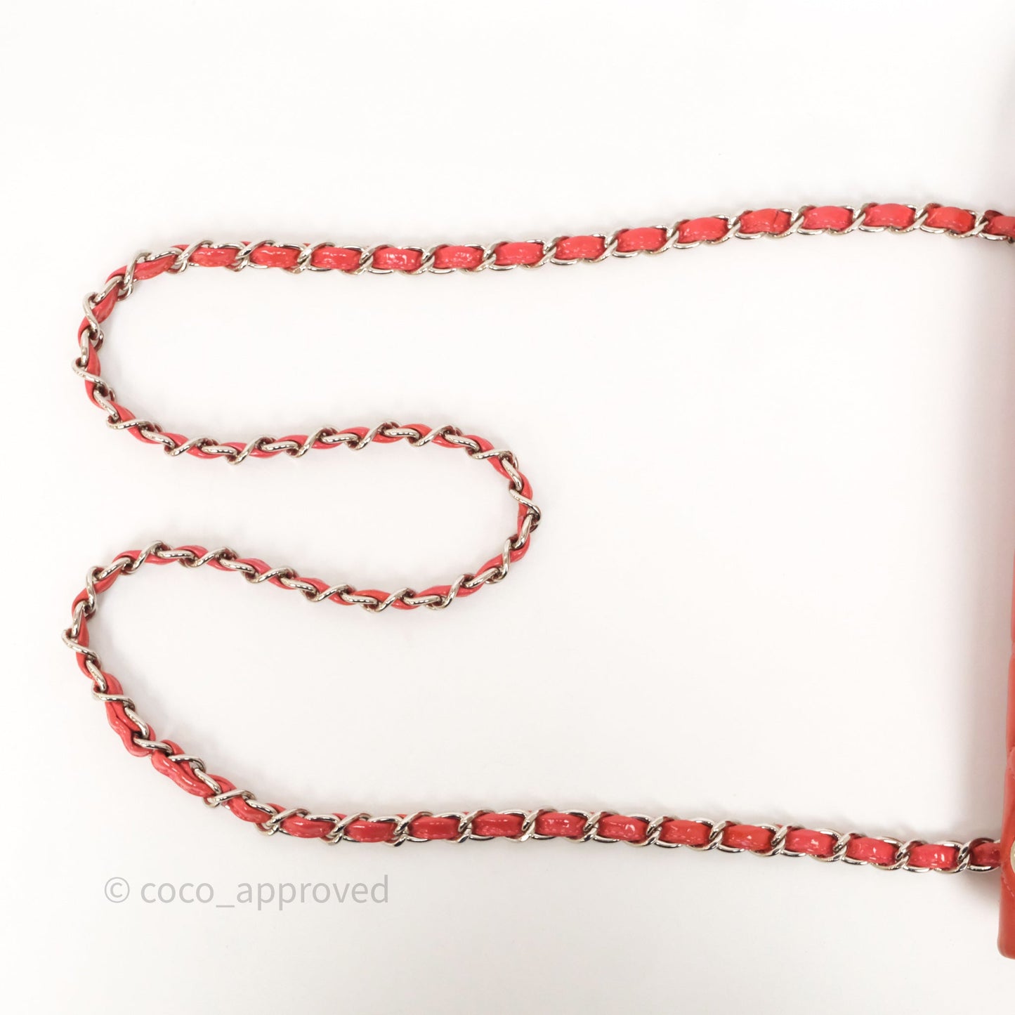 Chanel Jumbo Double Flap Red Orange Patent Silver Hardware⁣⁣