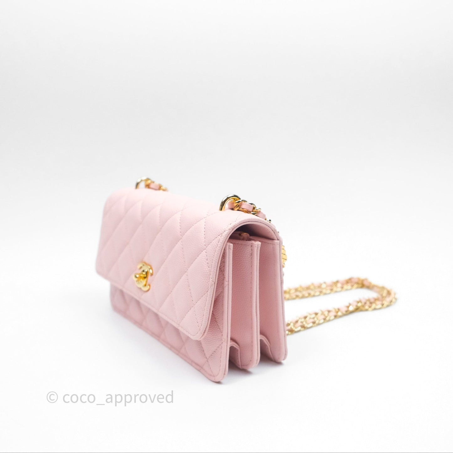 Chanel Clutch with Chain Caviar Pink Gold Hardware
