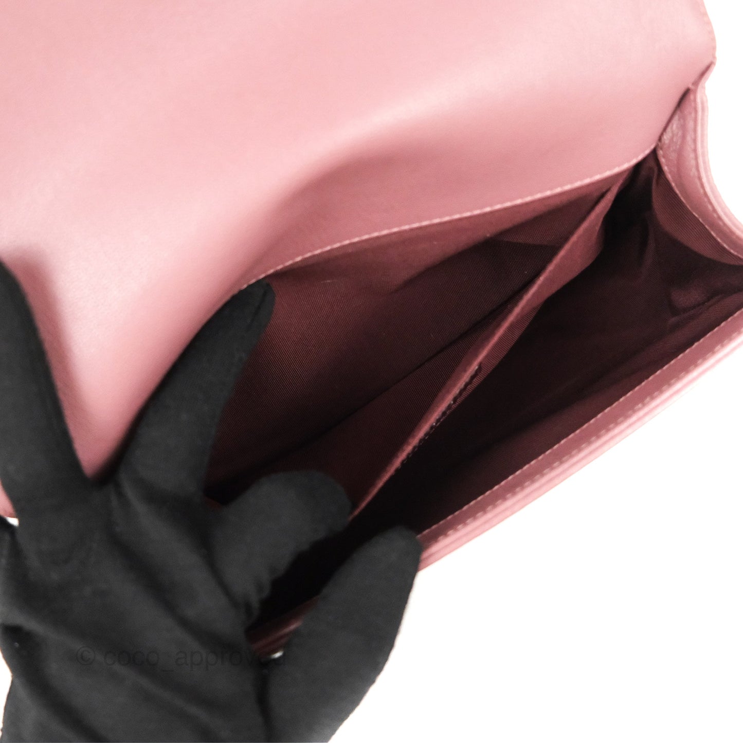 Chanel Quilted Medium Boy Plum Pink Calfskin Ruthenium Hardware