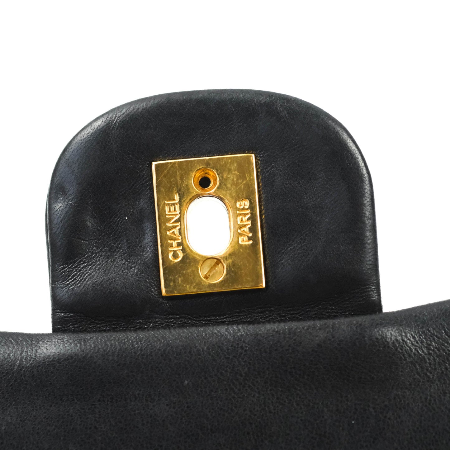 Chanel Vintage Classic Quilted Lambskin Flap Bag Black 24K Gold Hardware