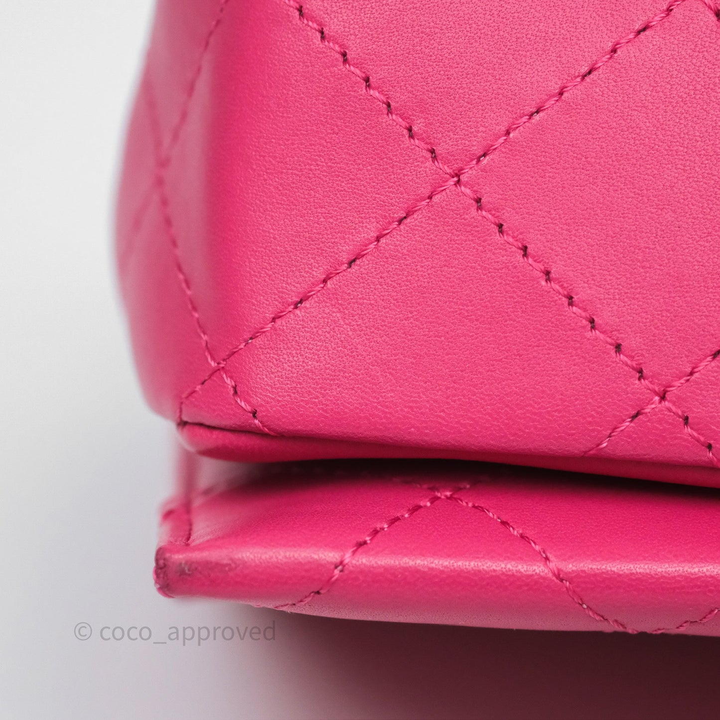 Chanel Stitched Double Flap Bag Pink Calfskin Silver Hardware