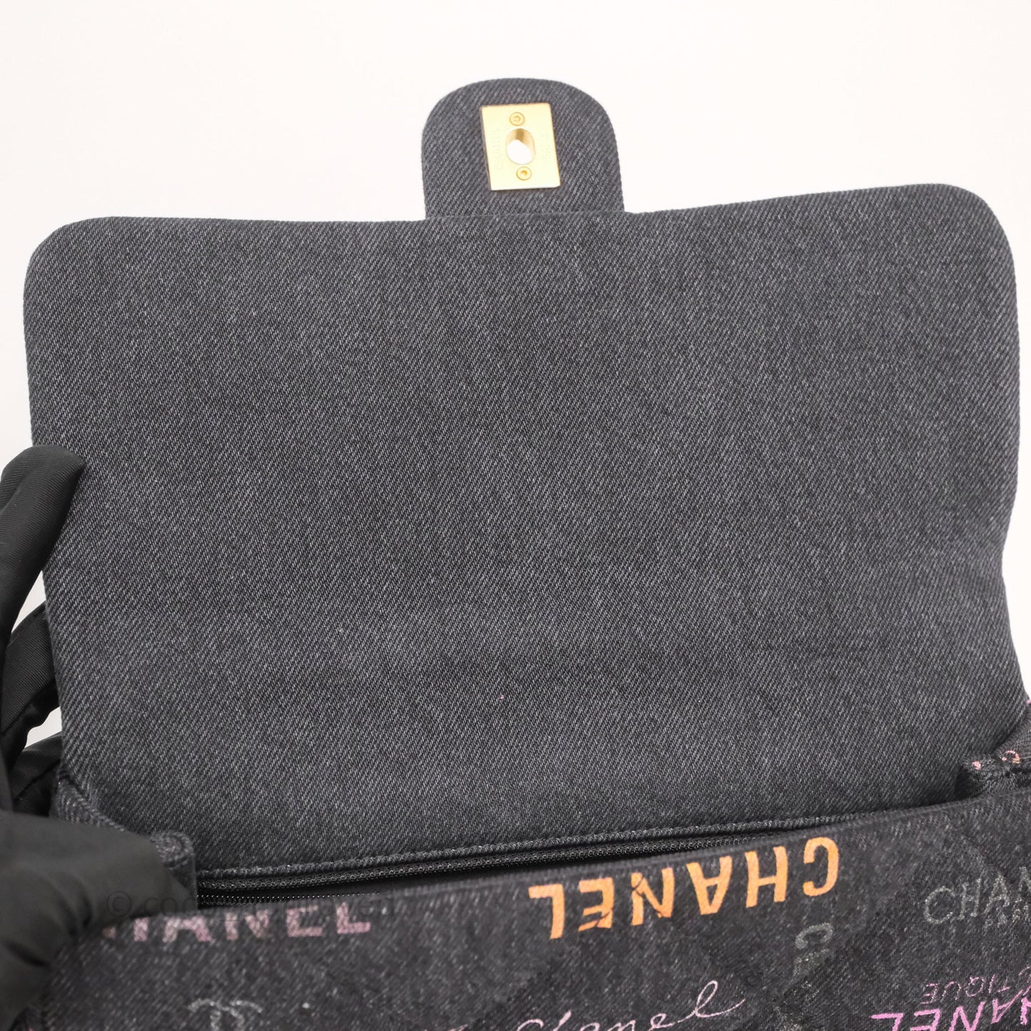 Chanel Large Denim Mood Flap Quilted Black Multicolor