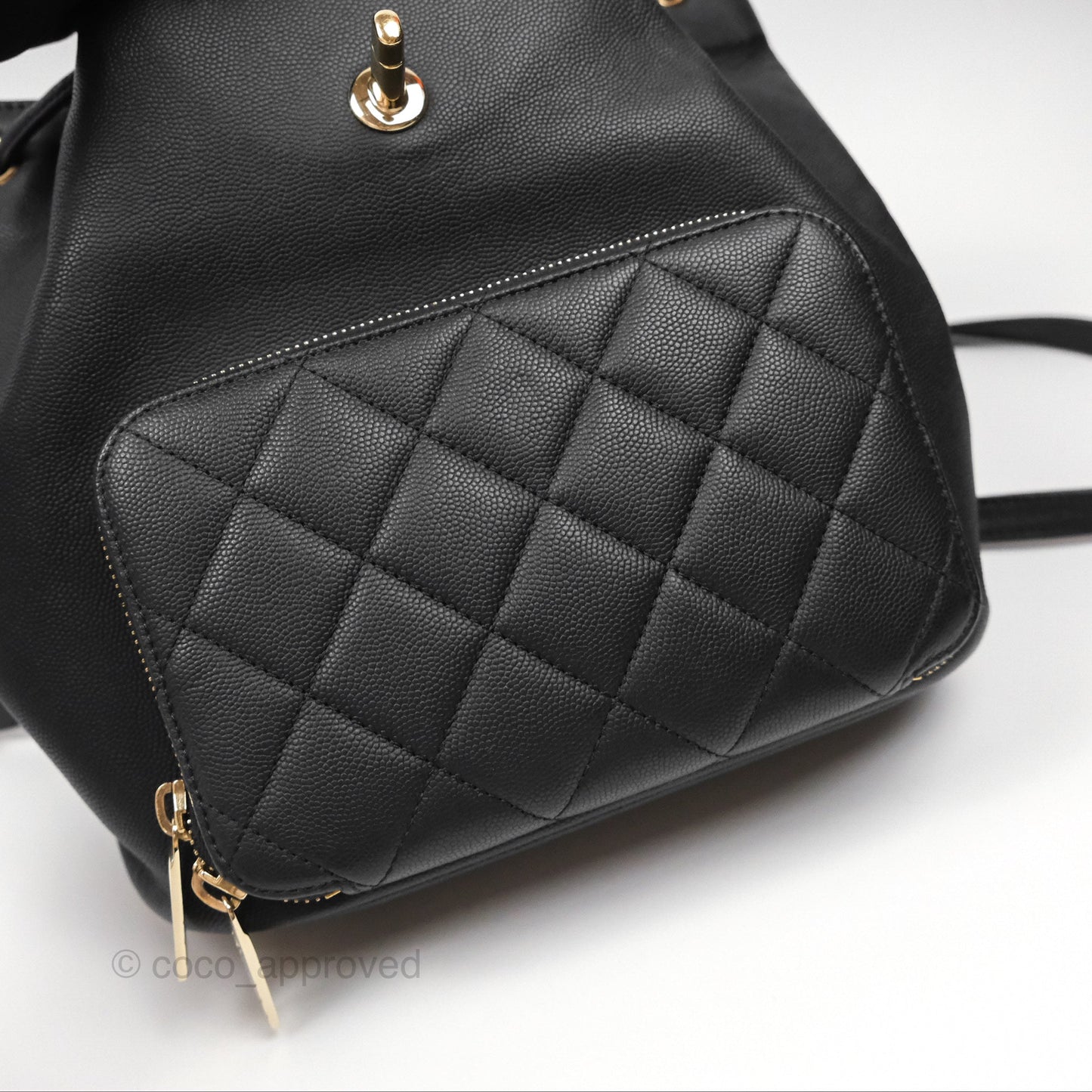 Chanel Quilted Business Affinity Backpack Black Caviar Gold Hardware