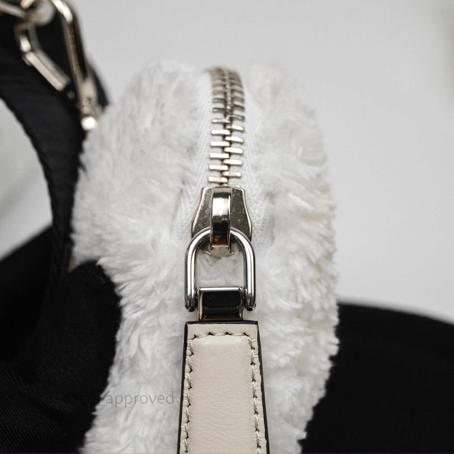Prada Spugna Triangle White Bag