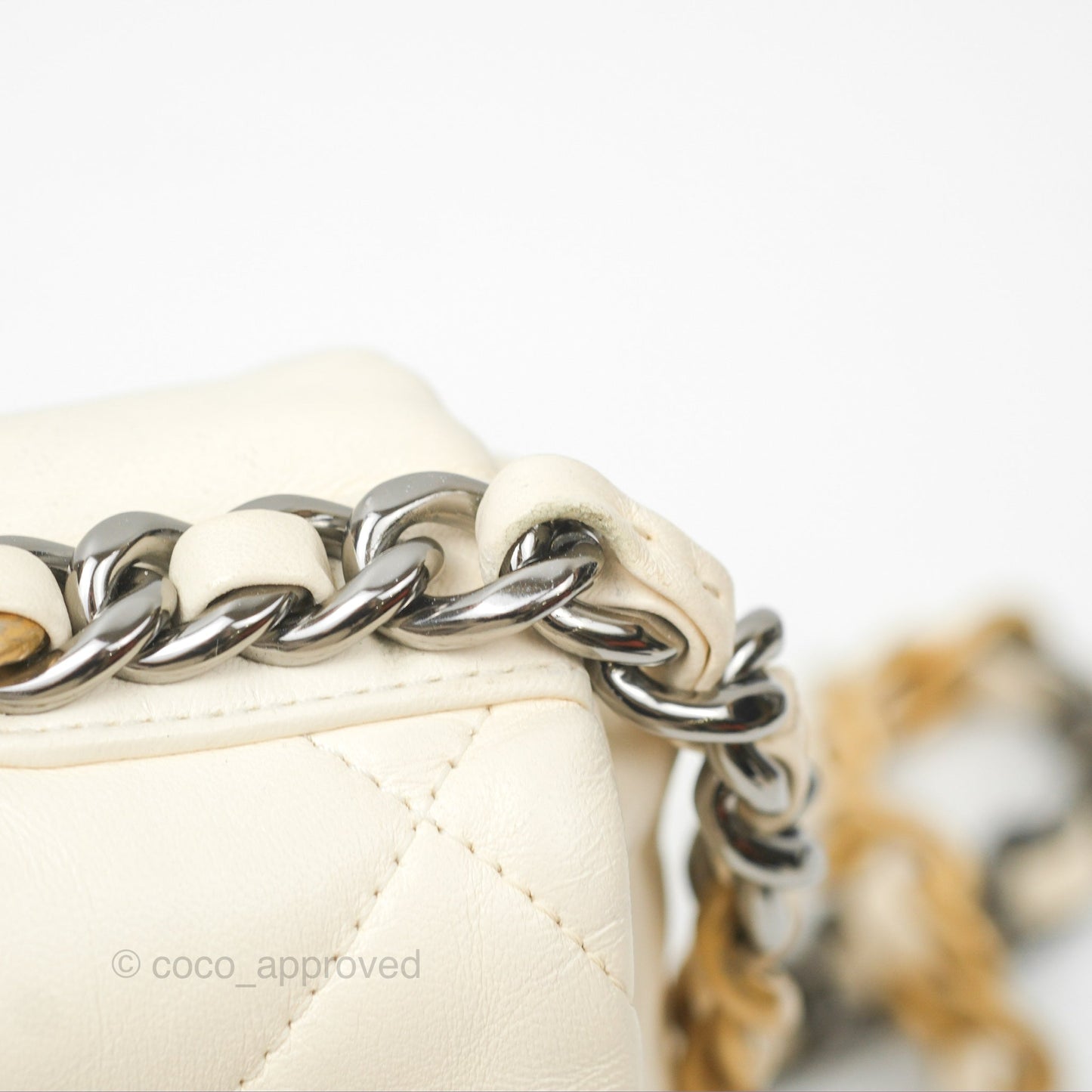 Chanel 19 Small Ivory Cream Mixed Hardware