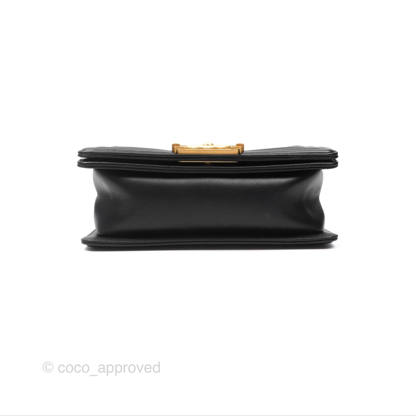 Chanel Small Boy Black Lambskin Aged Gold Hardware