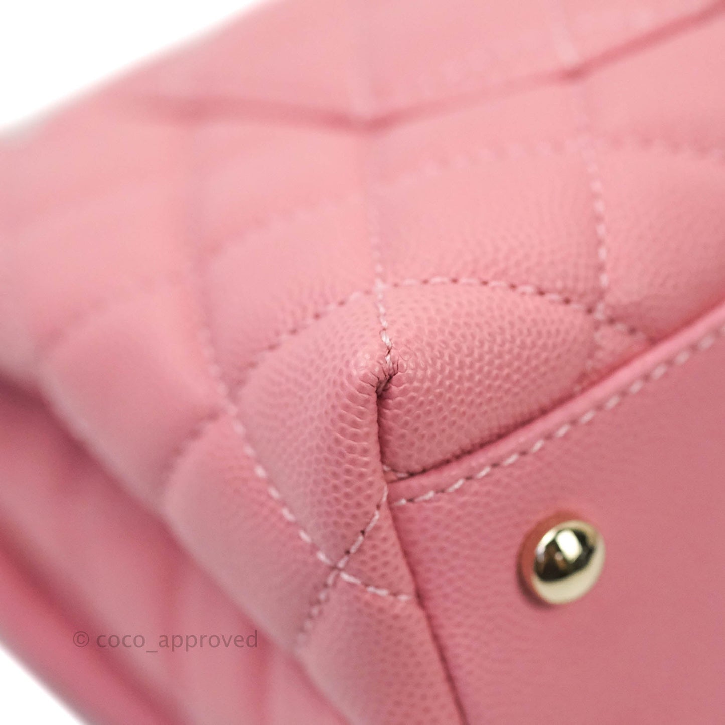 Chanel Mini (Small) Coco Handle Quilted Pink Caviar Gold Hardware 20A