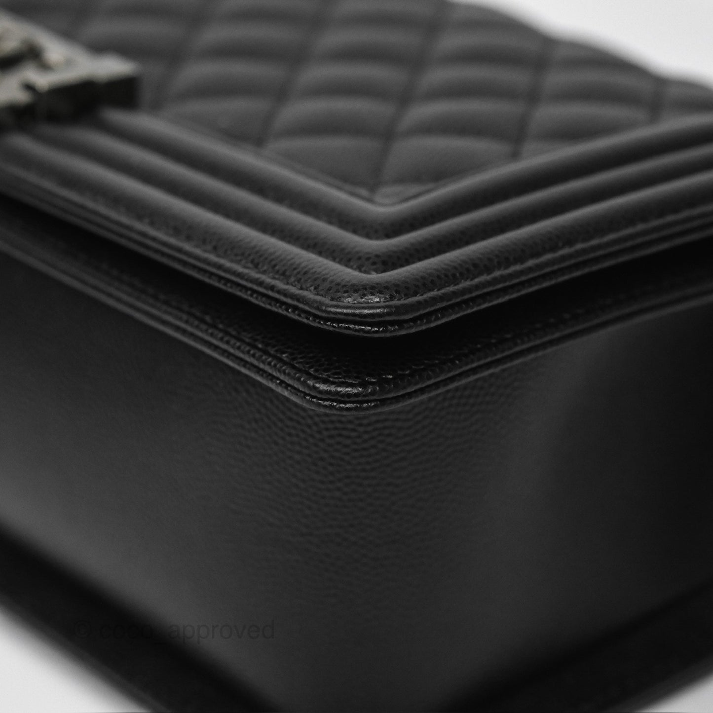 Chanel Medium Boy Quilted Black Caviar Ruthenium Hardware