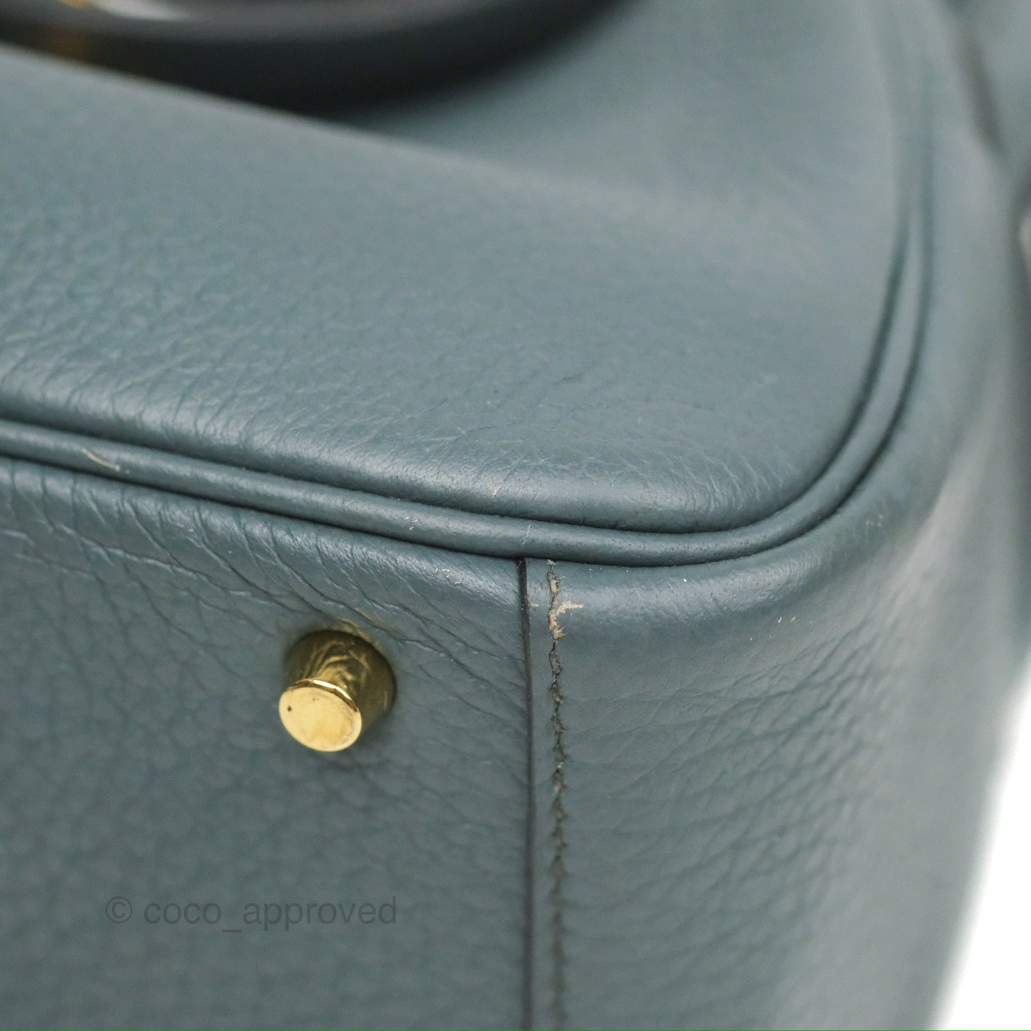 Hermès Mini Lindy 20 Bleu Orage Clemence Gold Hardware