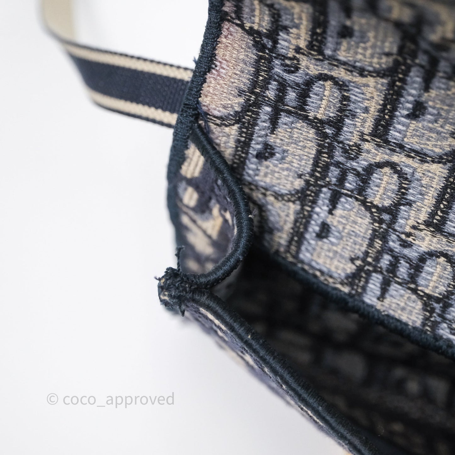 Christian Dior Navy Oblique Slim Saddle Pouch