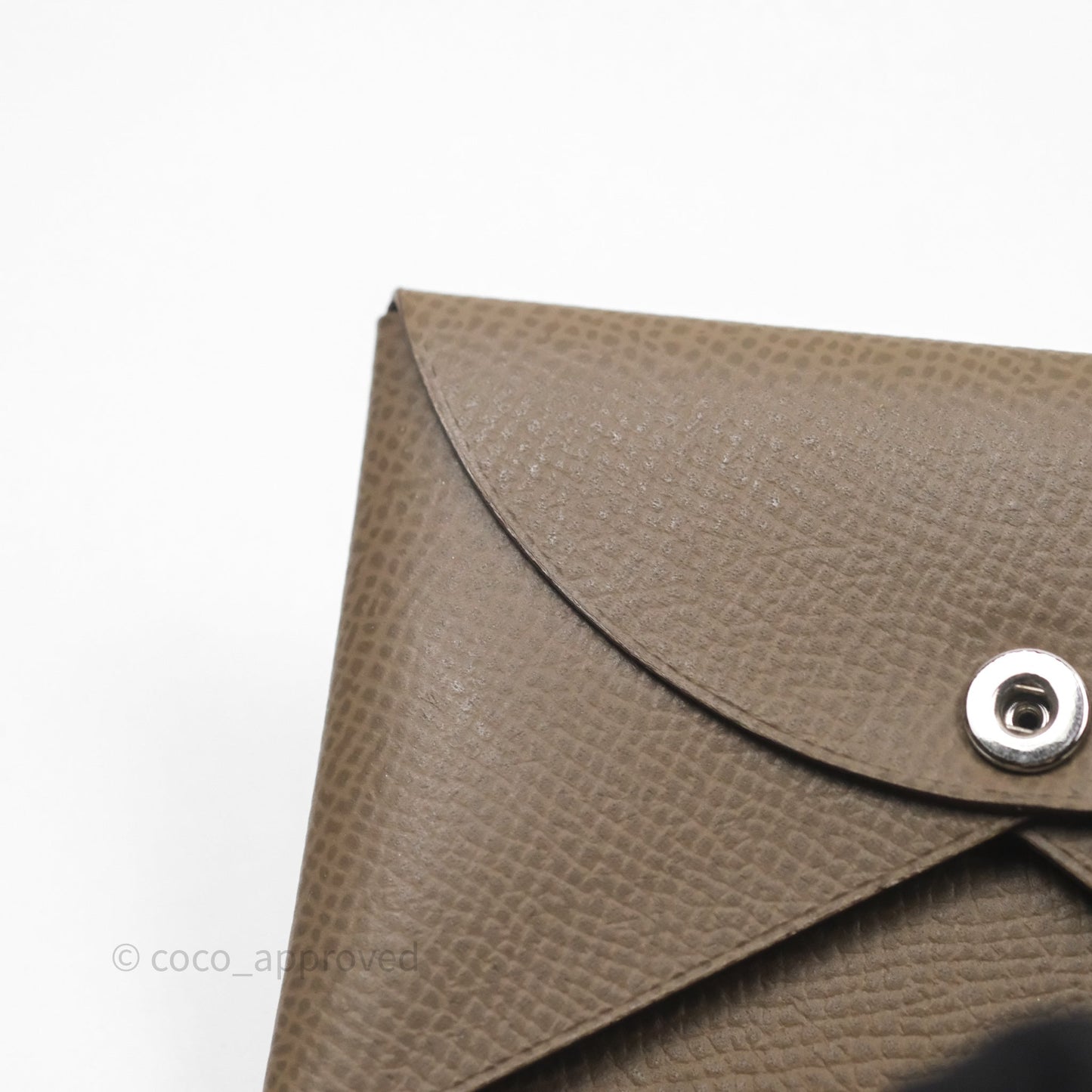Hermès Calvi Duo Compact Card Holder Etoupe Epsom Palladium Hardware