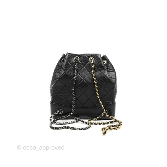 Chanel Small Gabrielle Backpack Black Aged Calfskin