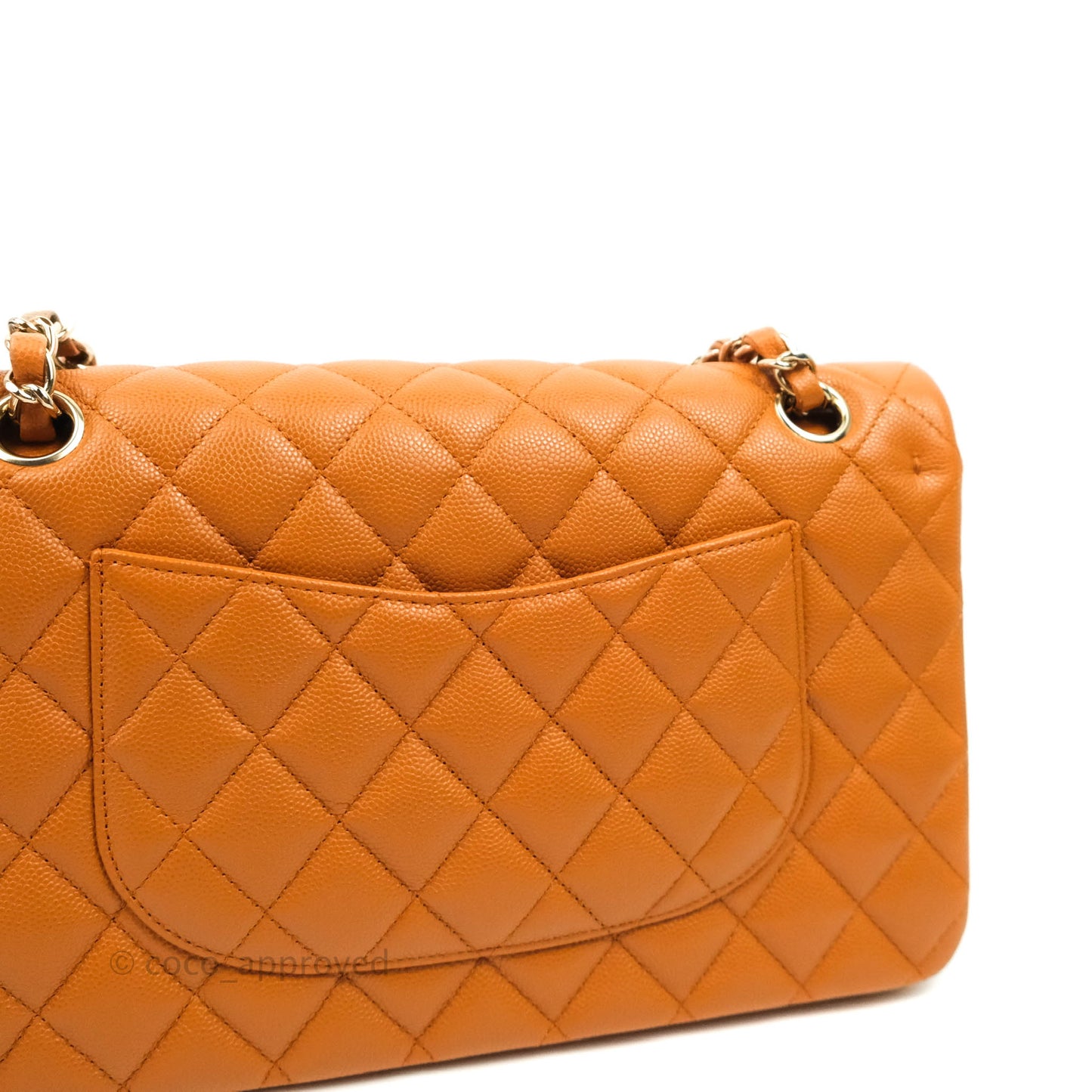Chanel Classic M/L Medium Double Flap Caramel Caviar Gold Hardware 21A