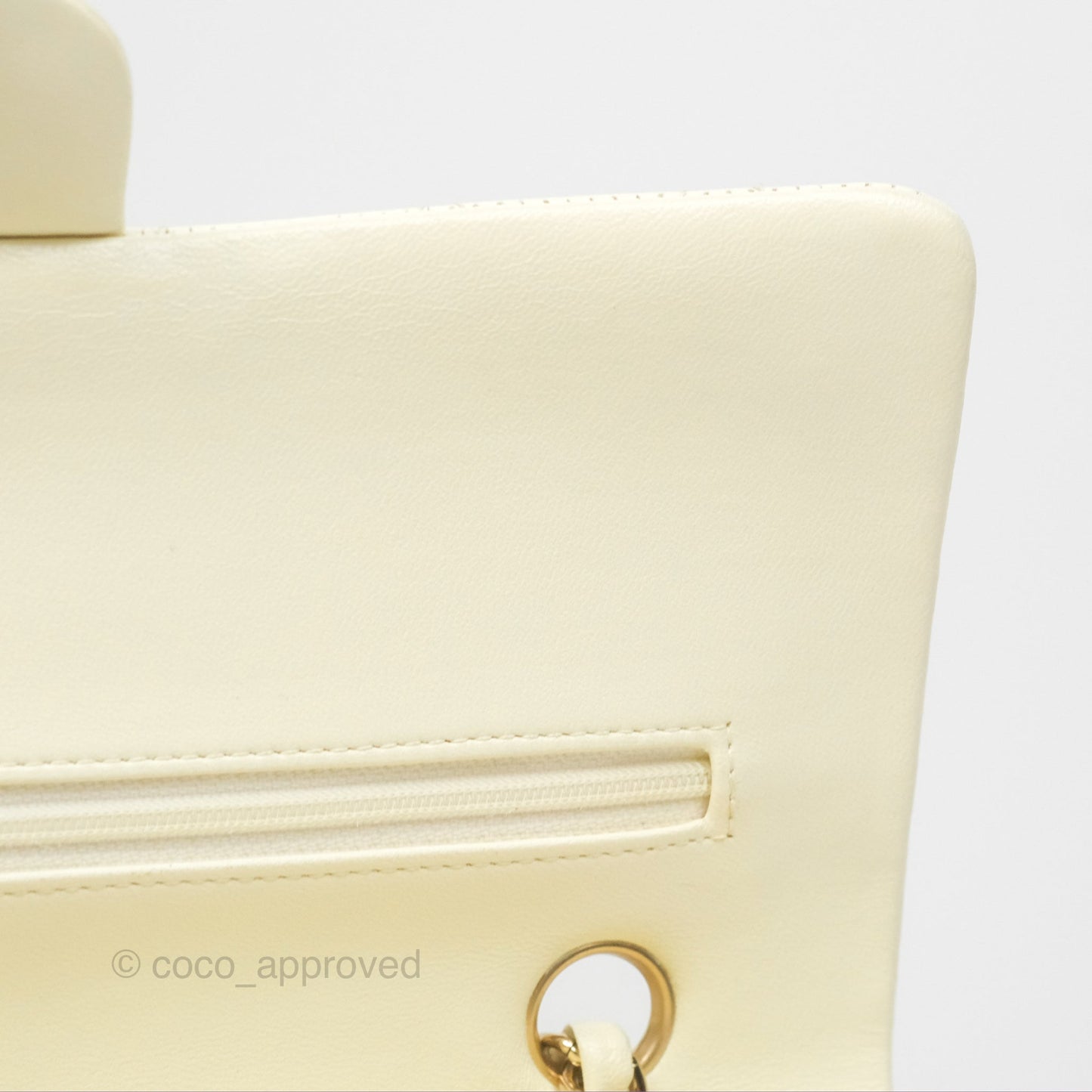 Chanel Medium Classic Flap Quilted Pale Yellow Lambskin Gold Hardware