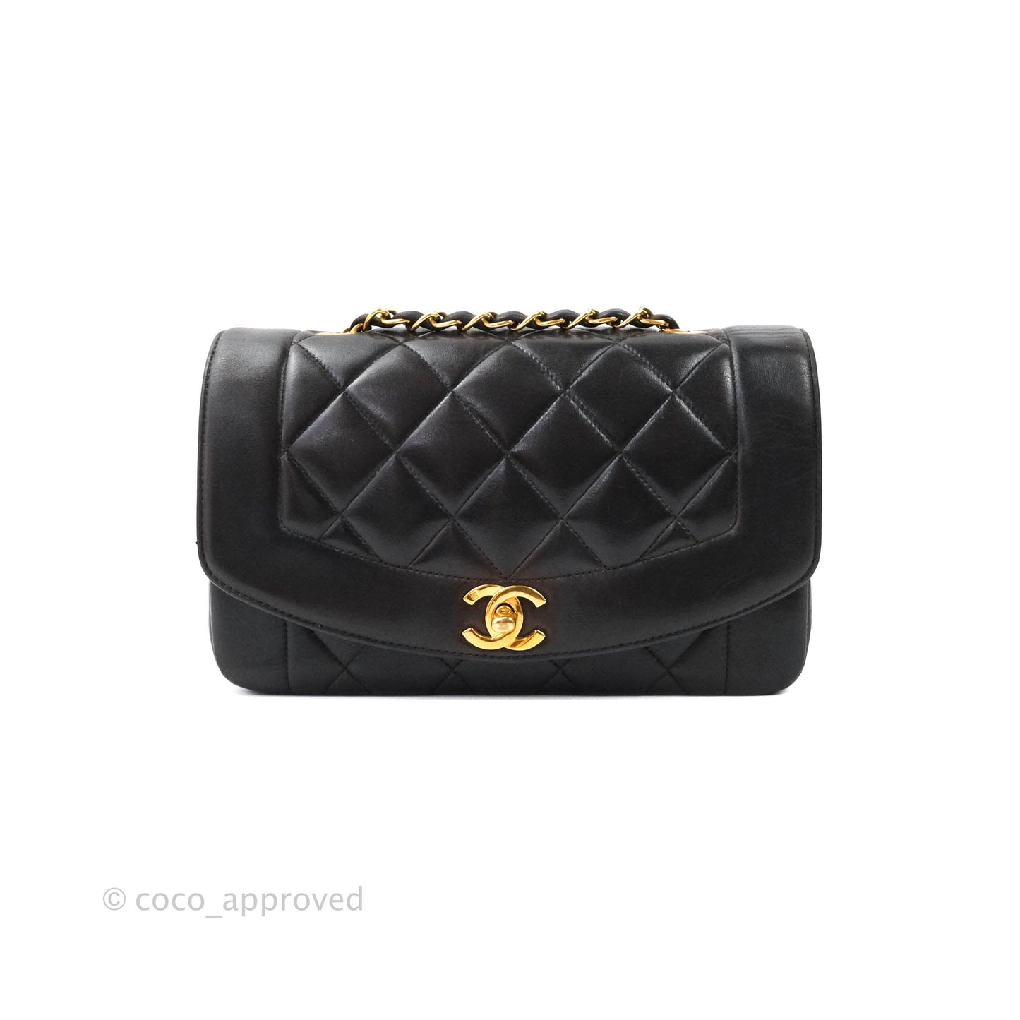 Chanel Black Quilted Lambskin Small Vintage Classic Diana Flap Bag