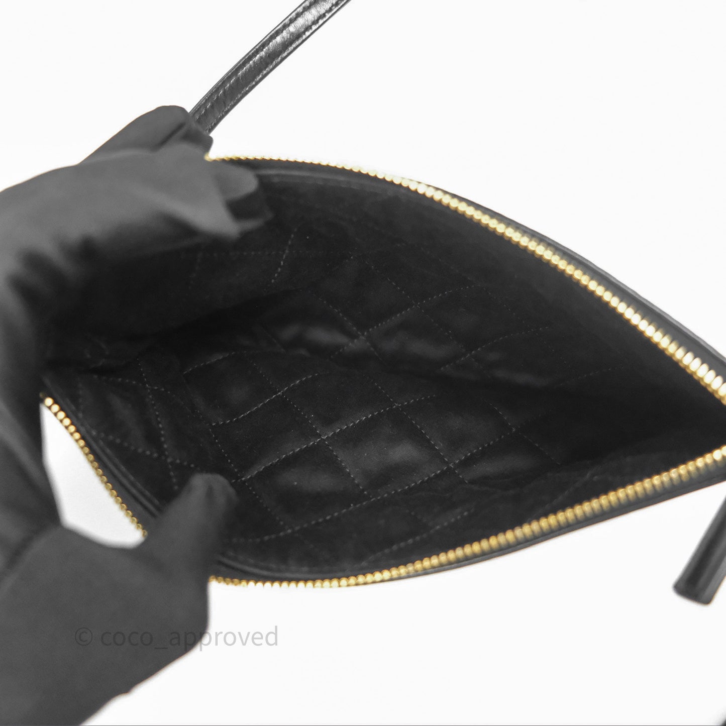 Chanel 22 Small Black Shiny Calfskin Aged Gold Hardware
