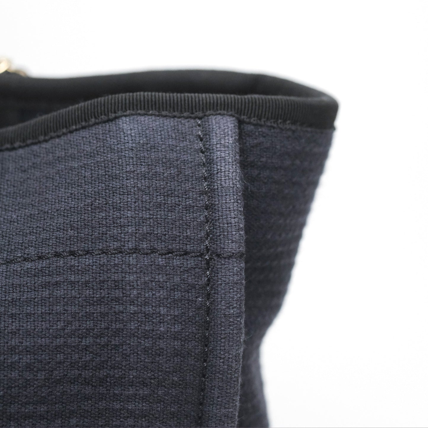 Chanel Medium Canvas Deauville Tote Navy Gold Hardware