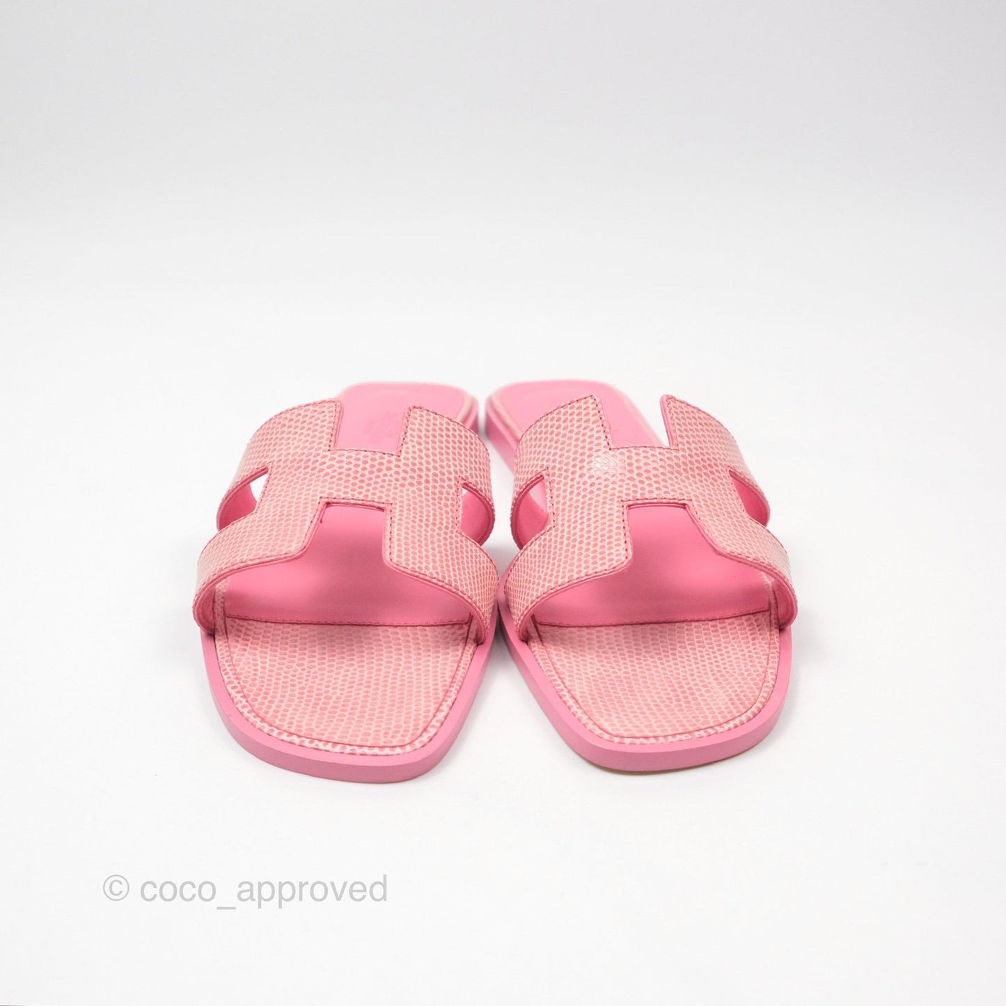 Hermès Oran Sandals in Lizard Pink Size 37.5