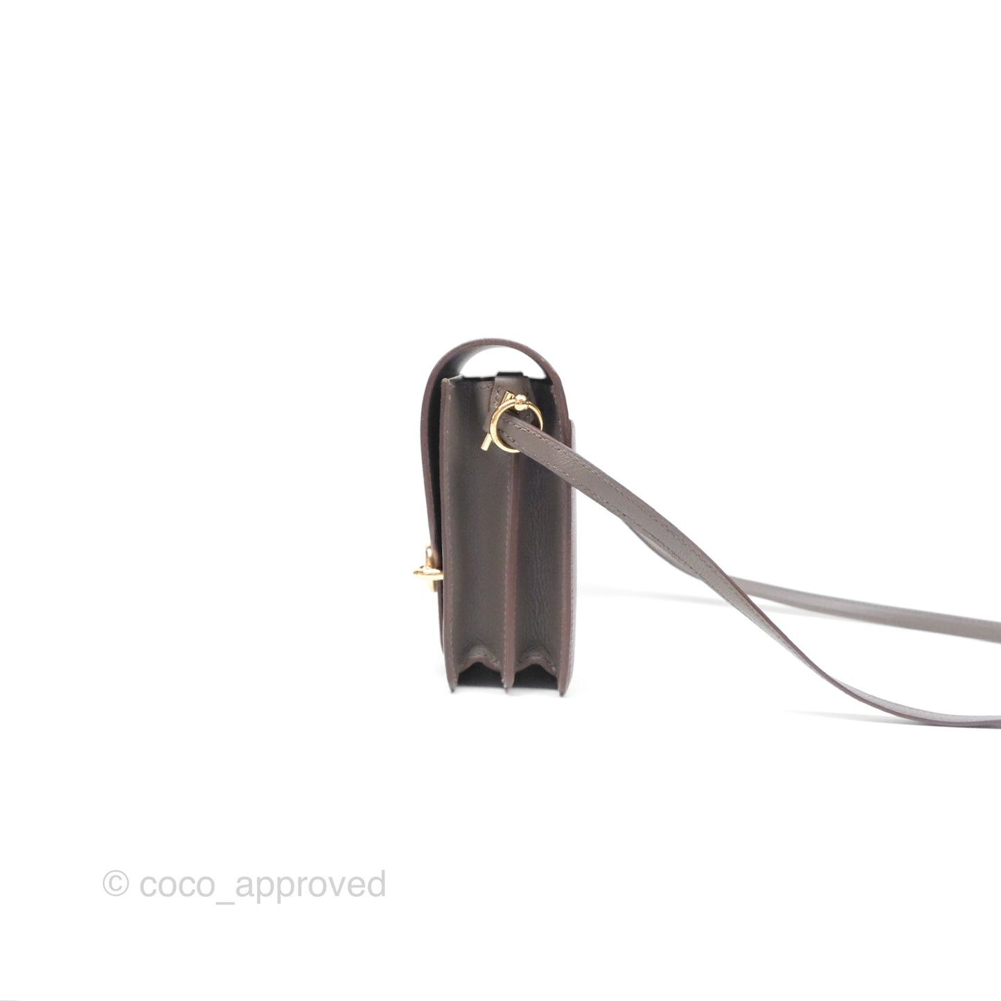 Hermès Roulis Mini 18 Gris Etain 8F Evercolor Gold Hardware