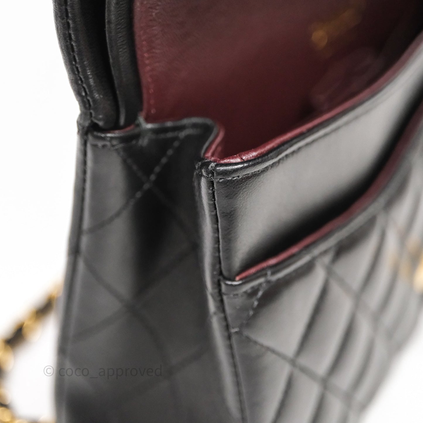 Chanel Classic M/L Medium Flap Quilted Black Lambskin Gold Hardware