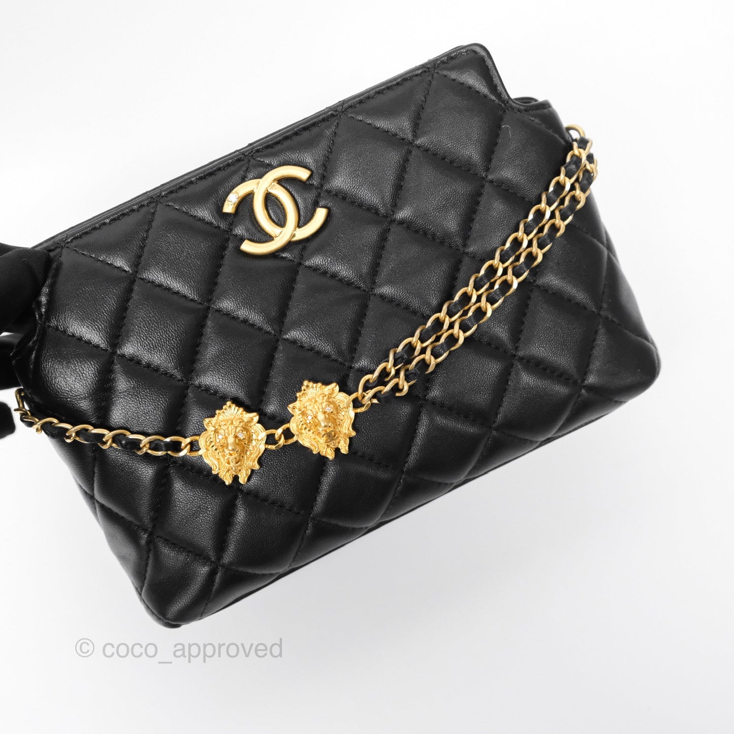 Chanel Clutch With Chain Black Lambskin Gold Hardware 23A