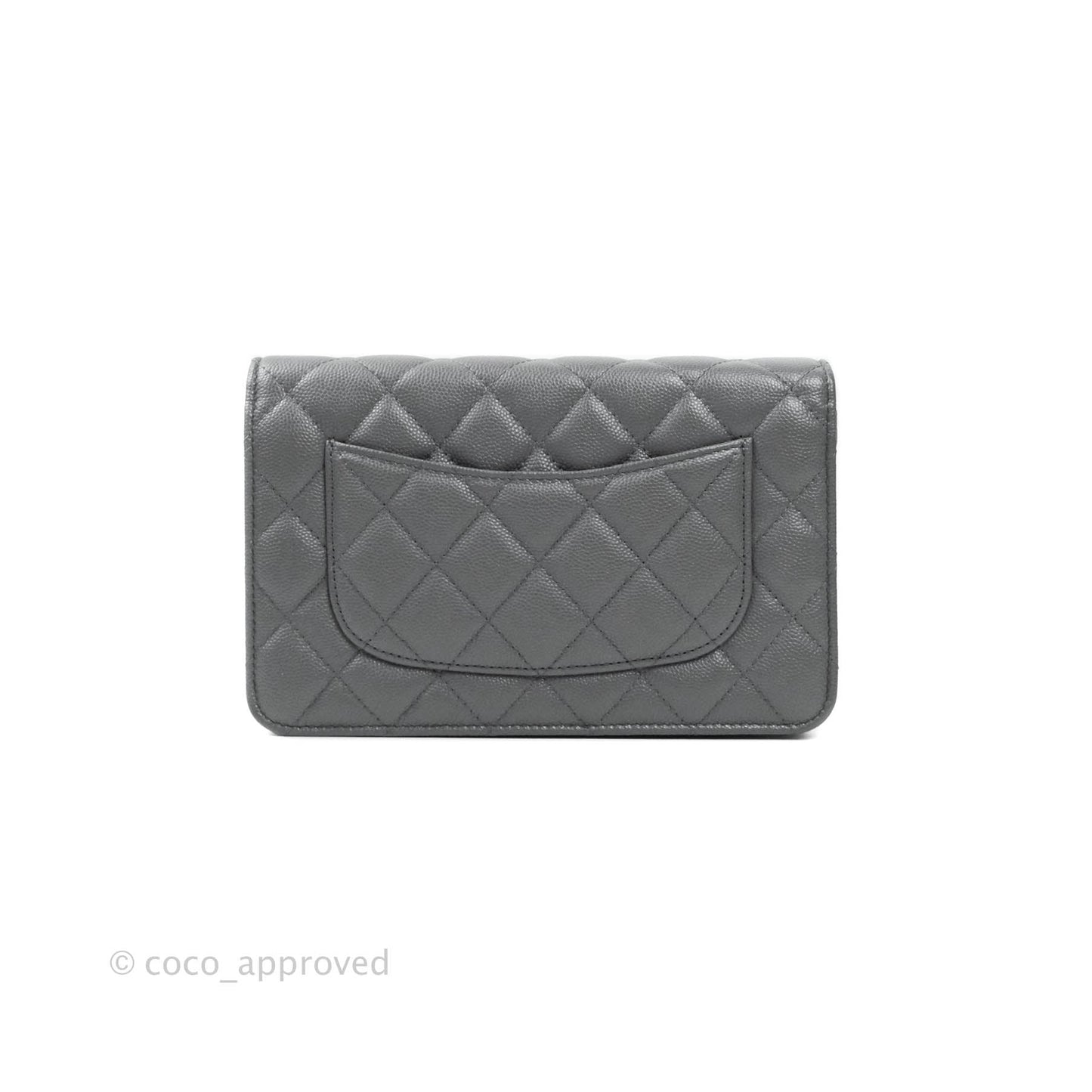 Chanel Wallet On Chain WOC Caviar Grey Gold Hardware