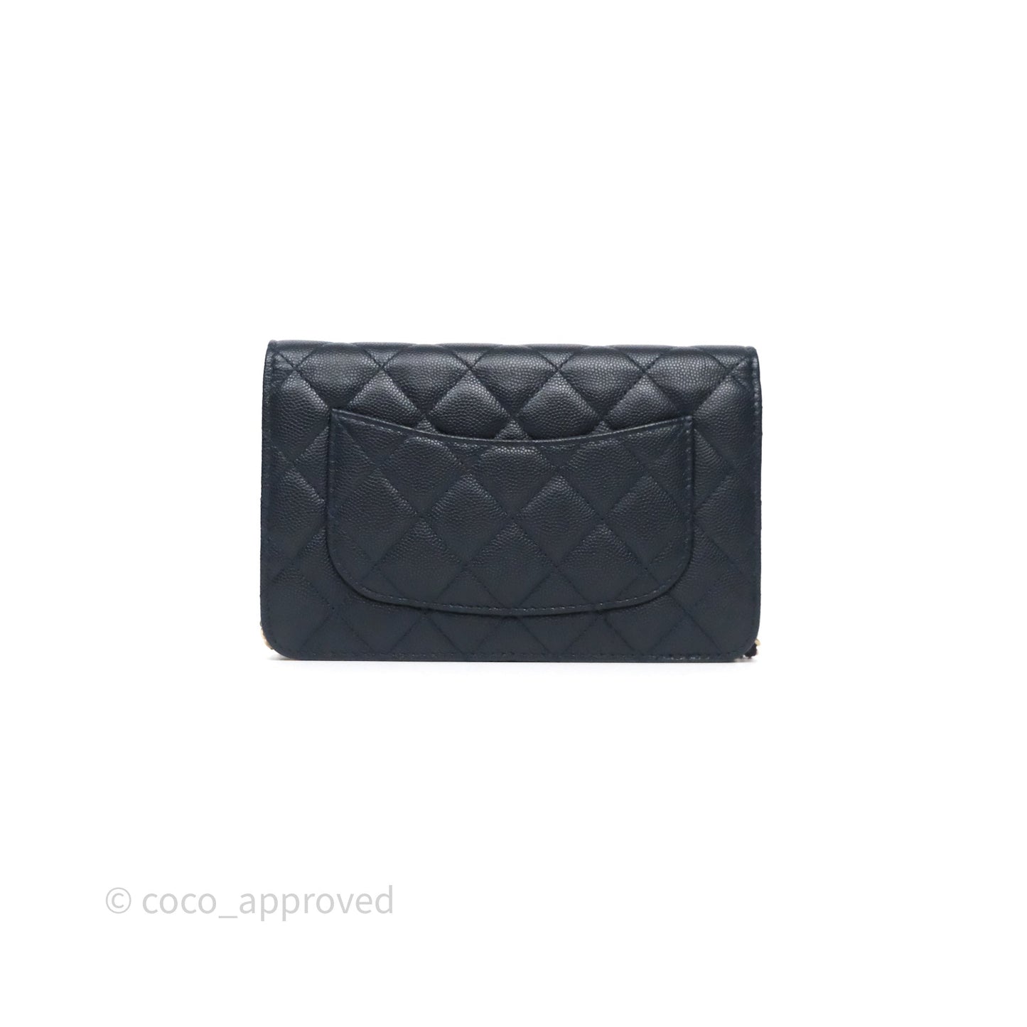 Chanel Classic Wallet On Chain WOC Quilted Navy Caviar Gold Hardware
