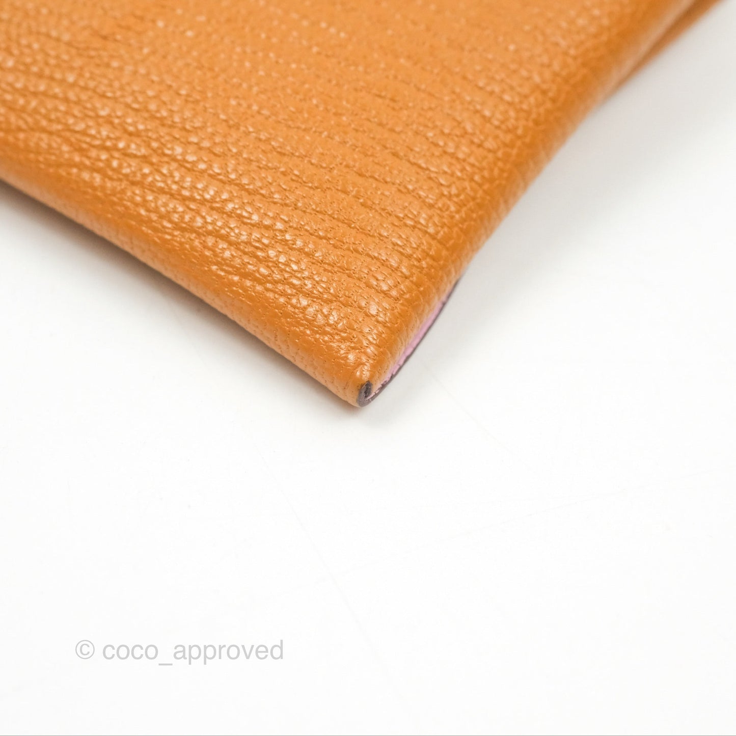 Hermès Bastia Coin Purse Caramel/ Mauve Sylvestre Chevre Mysore