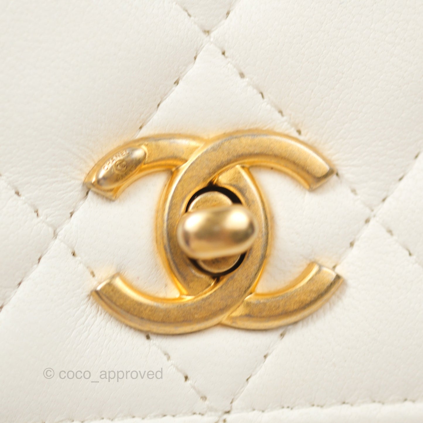 Chanel Quilted Pearl Crush Phone Holder With Chain White Lambskin