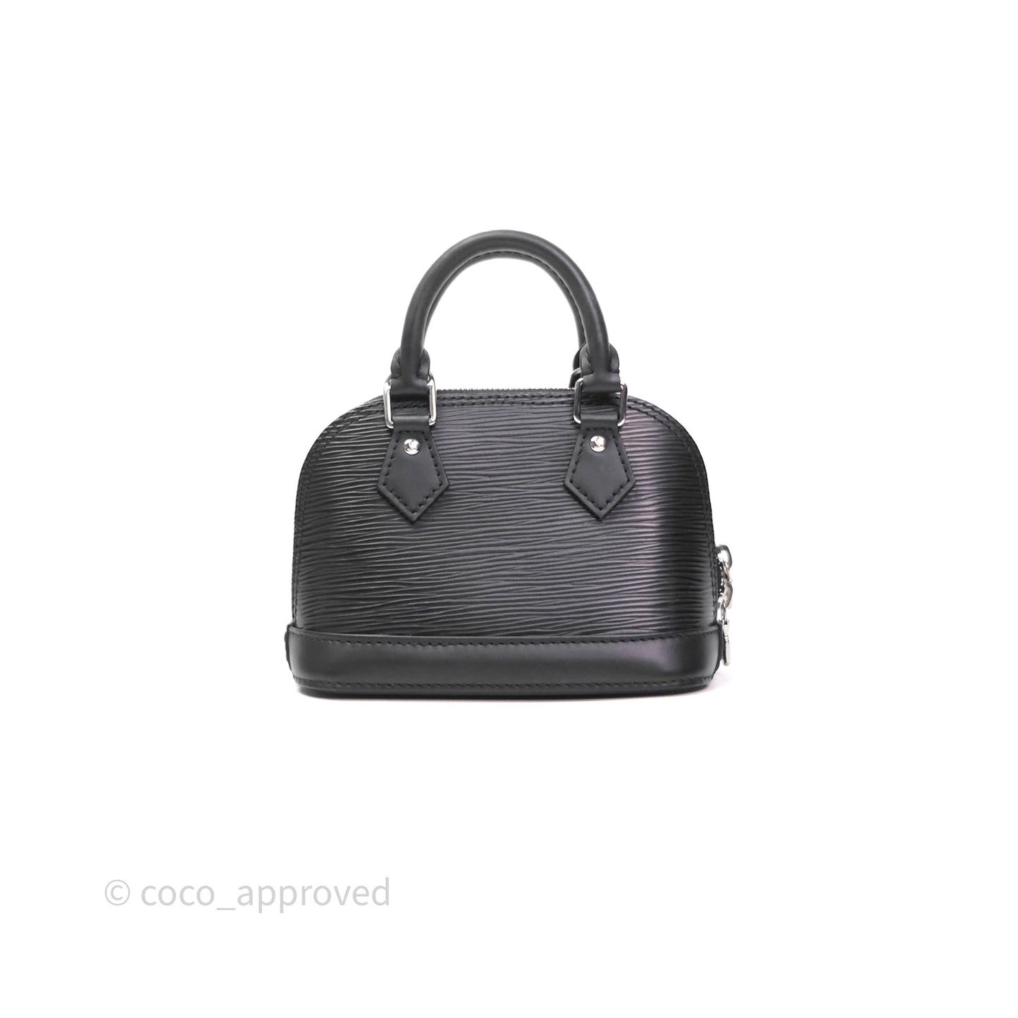 Louis Vuitton Alma Nano Black Silver Hardware