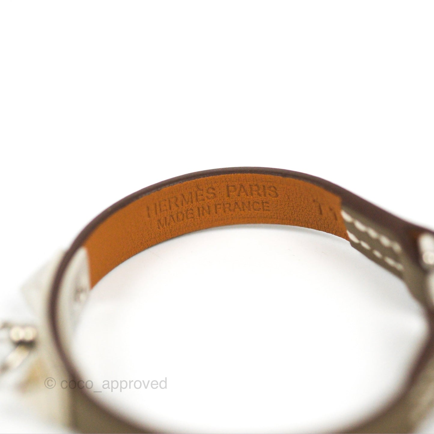 Hermès Rivale Mini Bracelet Etoupe Swift Palladium Hardware