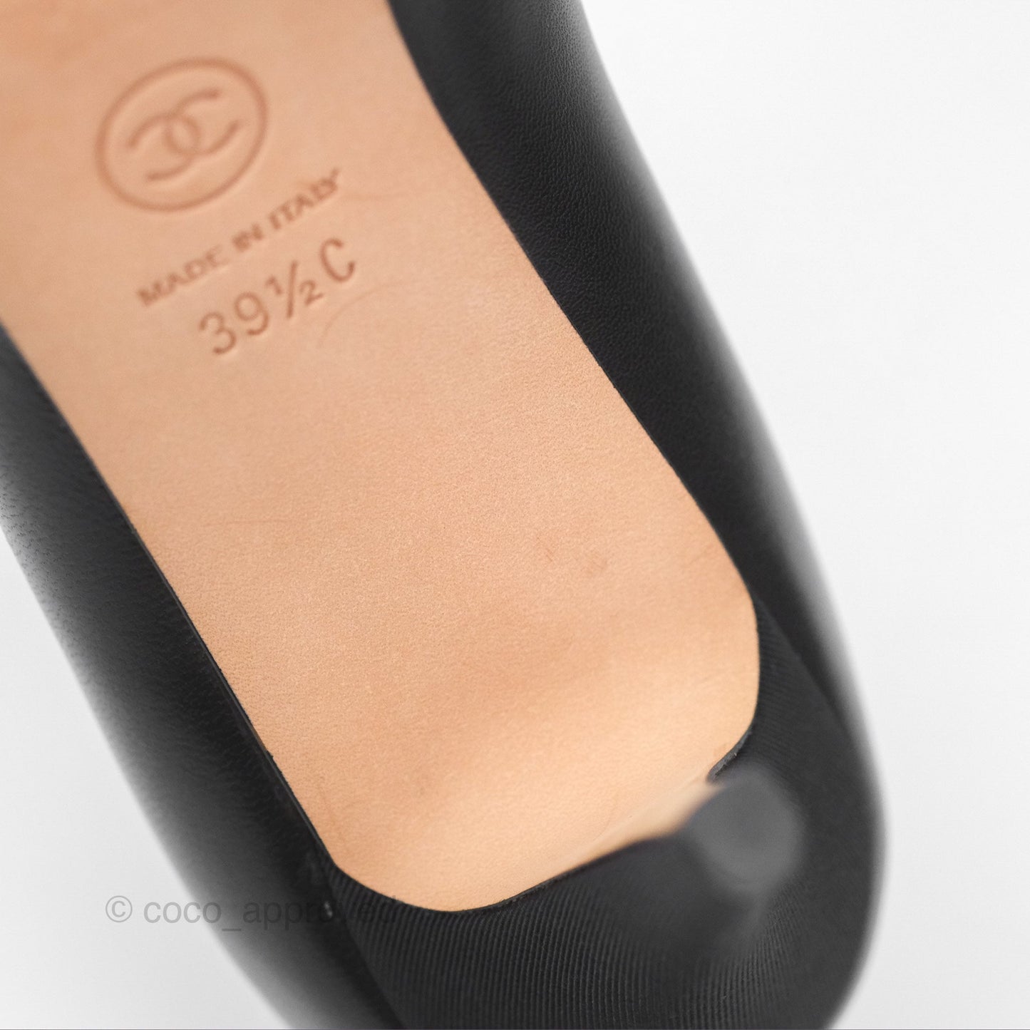 Chanel Classic Heels CC Black Lambskin Size 39.5