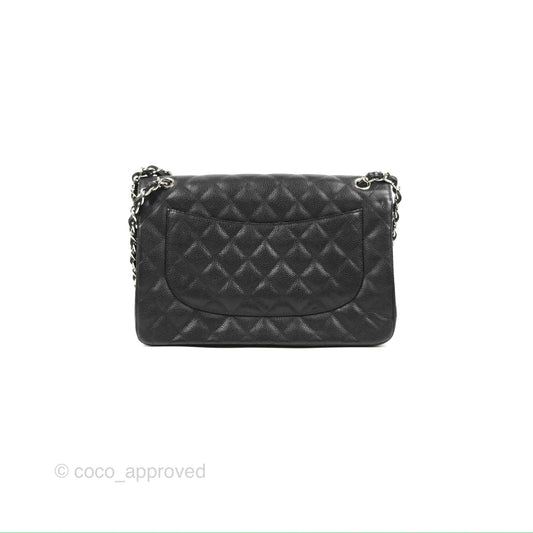 Chanel Jumbo Double Flap Black Caviar Silver Hardware⁣⁣