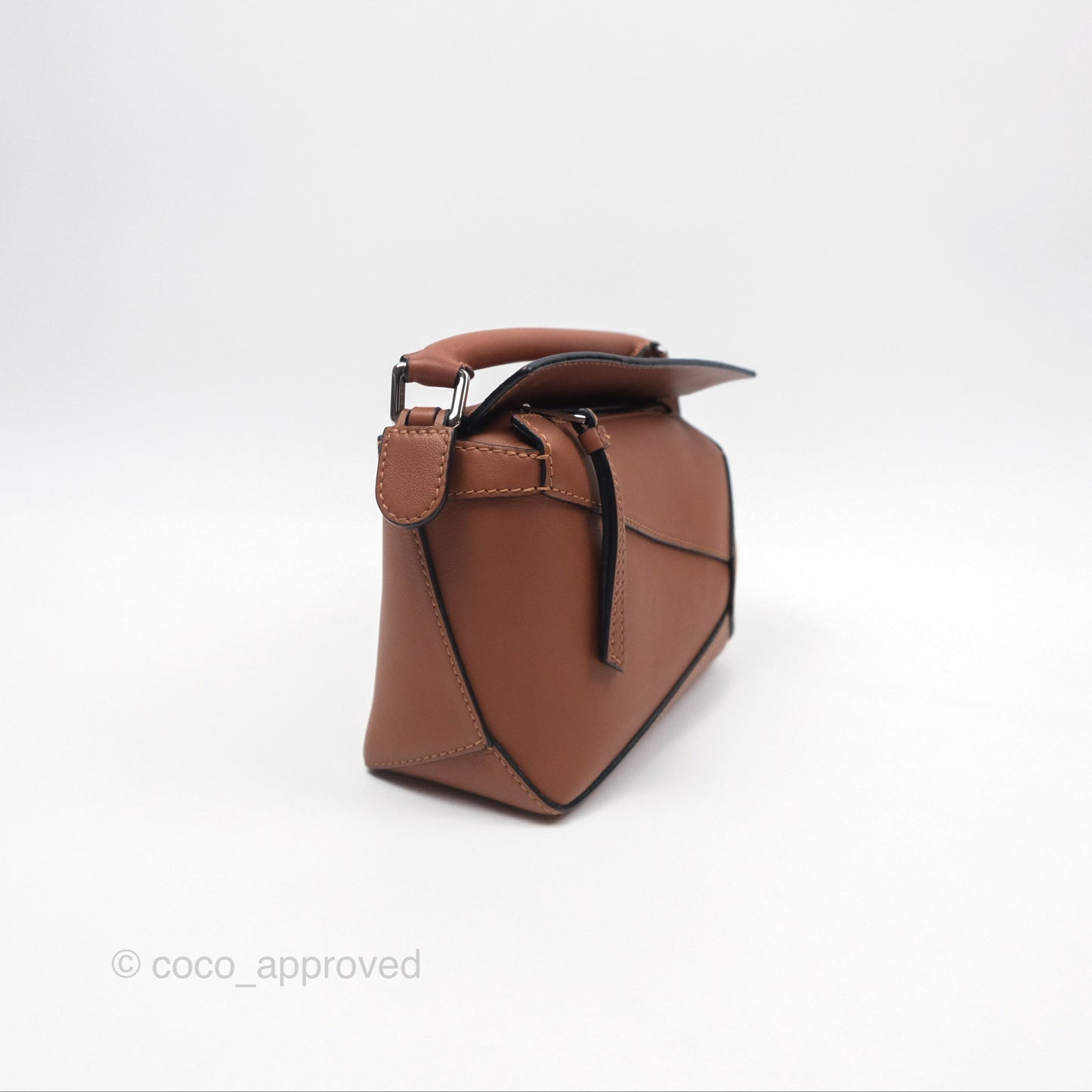Loewe Mini Puzzle Edge Bag Tan Calfskin Palladium Hardware