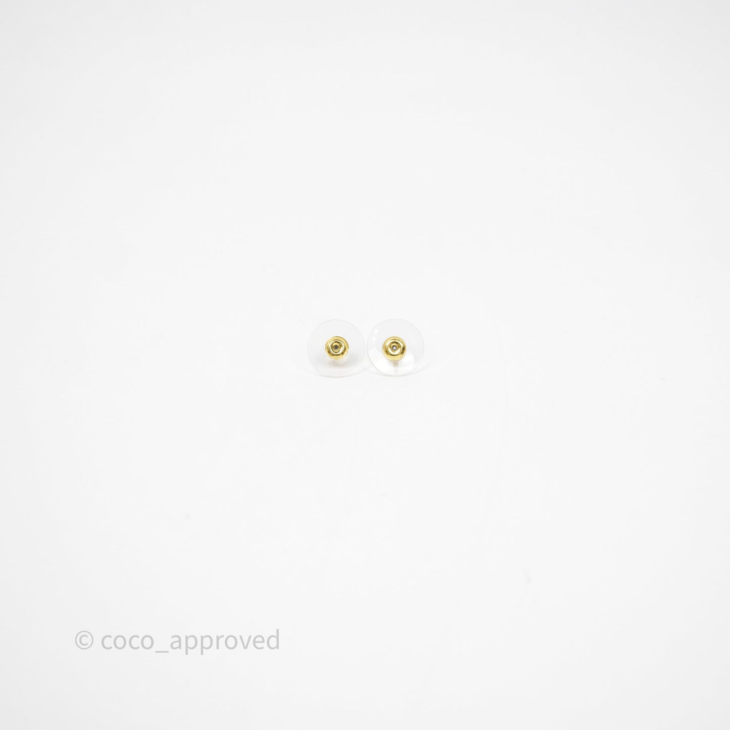 Chanel Crystals Round Heart Drop Earrings Gold Tone 25P