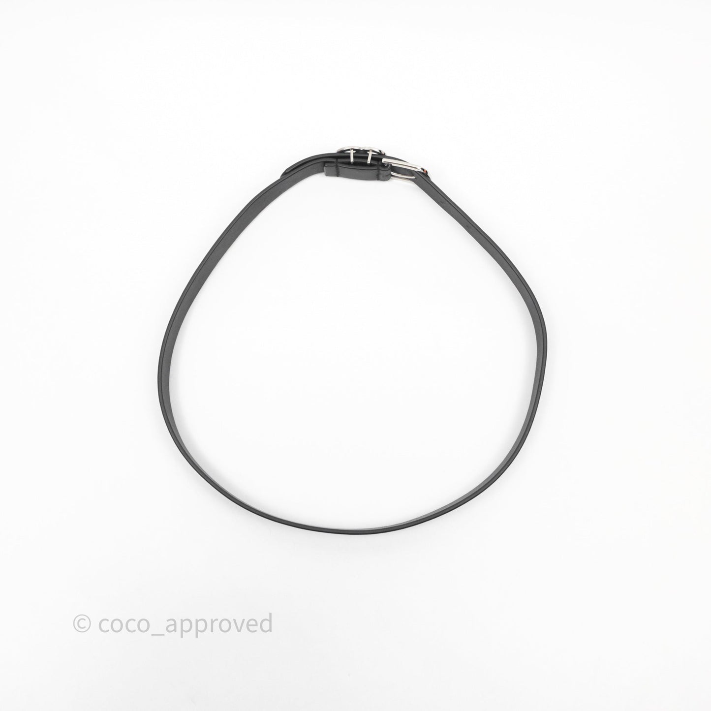 Chanel Crystal CC Belt Black Silver Hardware Size 75 20S