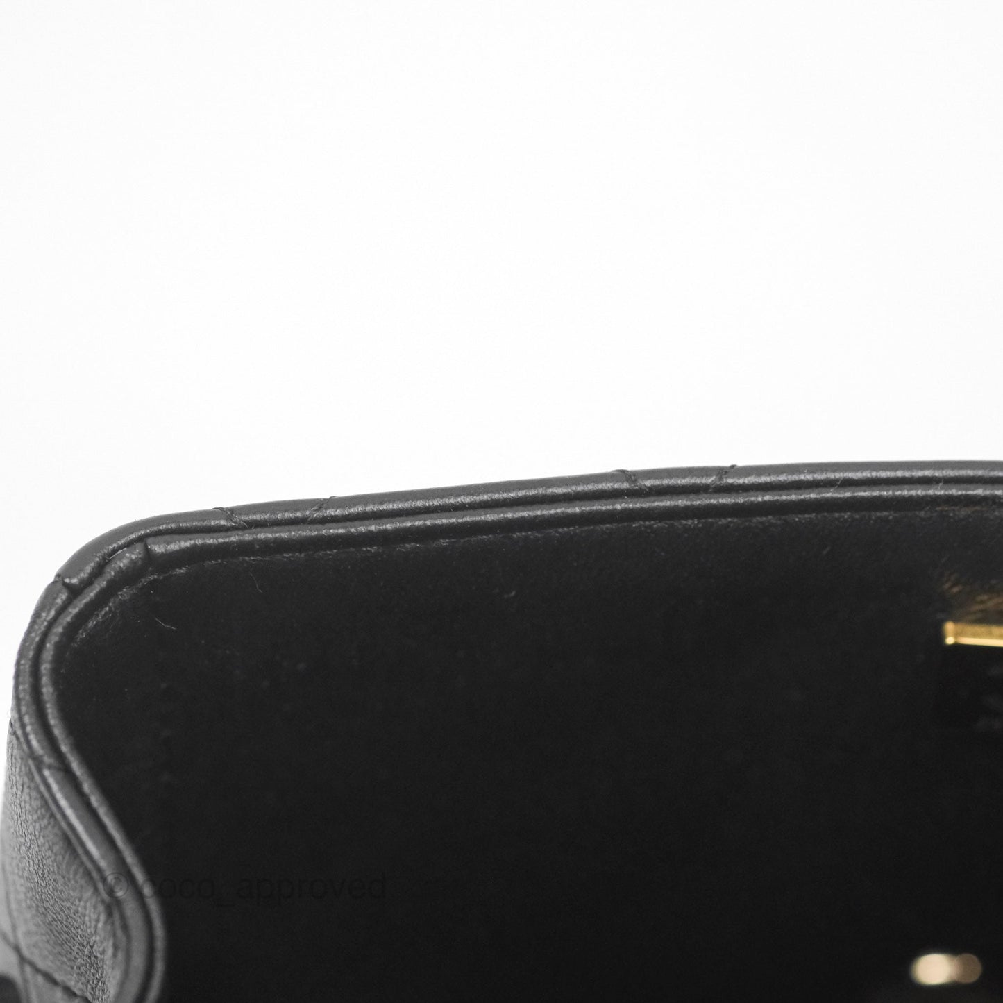 Chanel Quilted Mini Square Flap Black Lambskin Gold Hardware