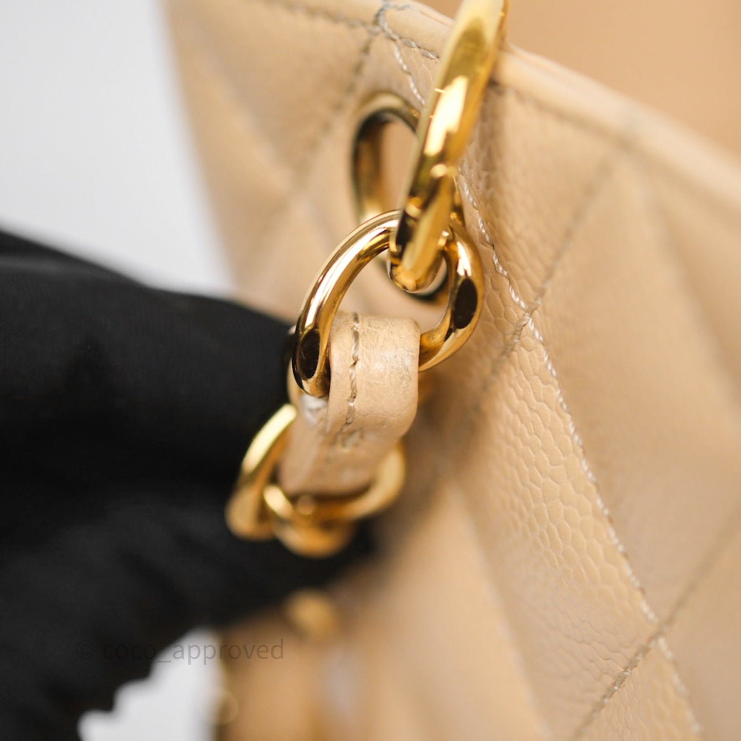 Chanel PST Tote Beige Caviar Gold Hardware