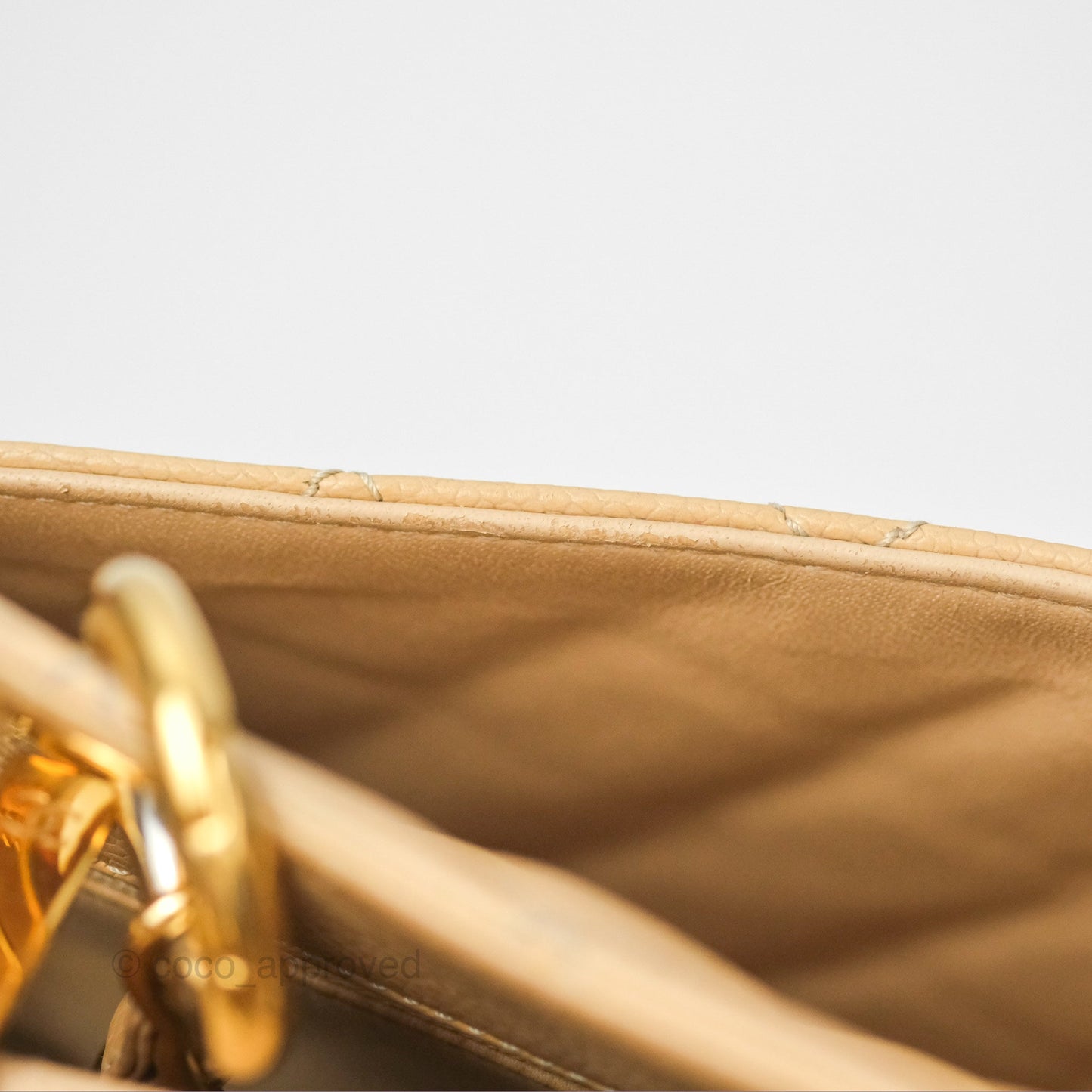 Chanel GST Beige Caviar Gold Hardware