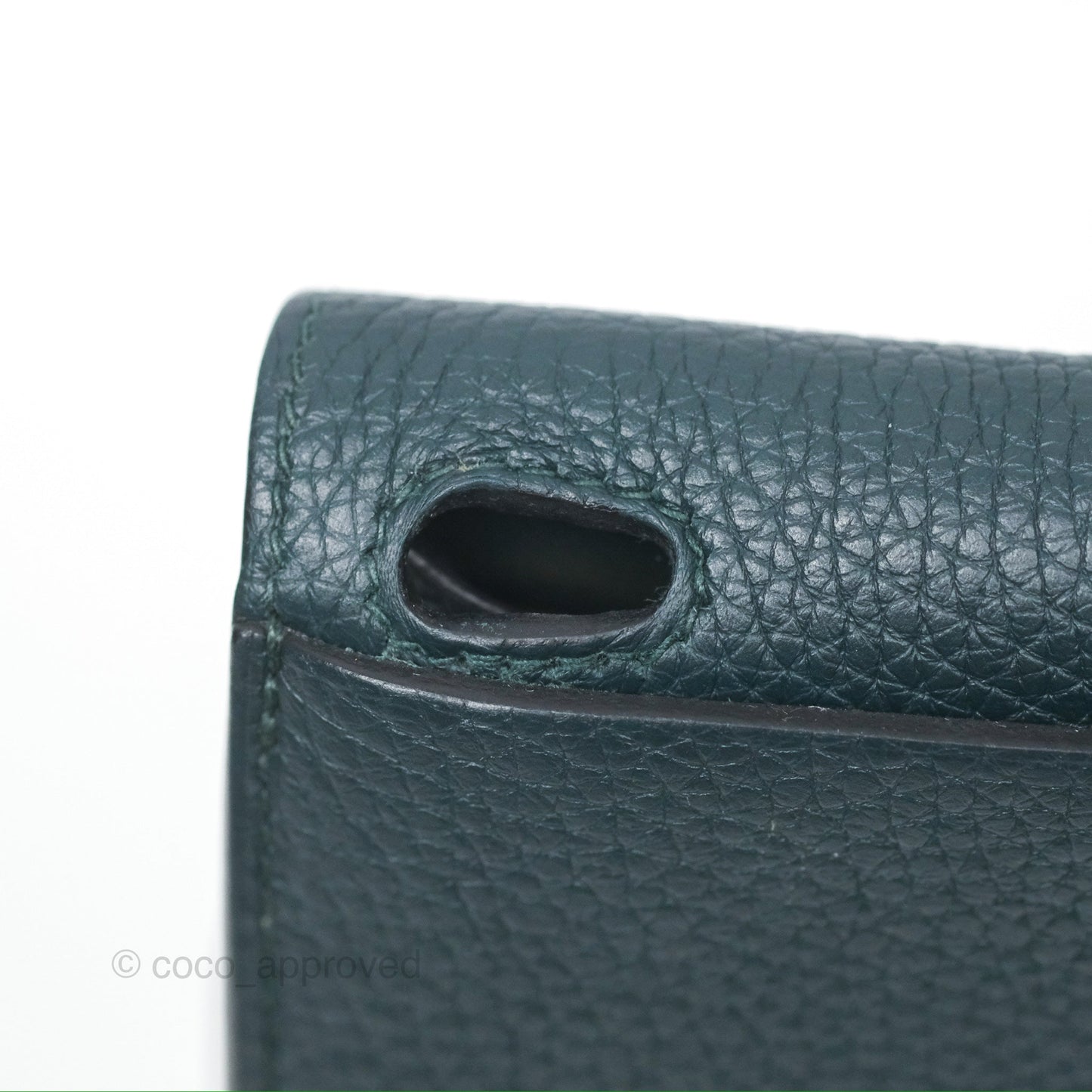 Hermès Halzan 25 Taurillon Clemence 60 Vert Cypres Gold Hardware