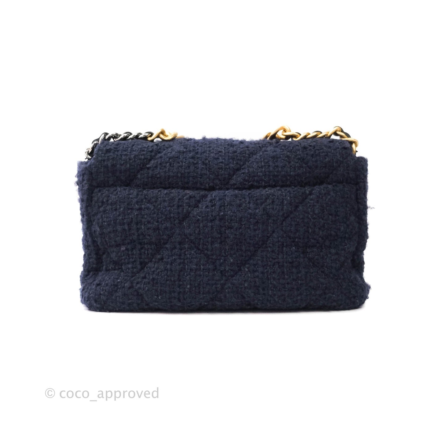 Chanel 19 Medium Tweed Navy Mixed Hardware