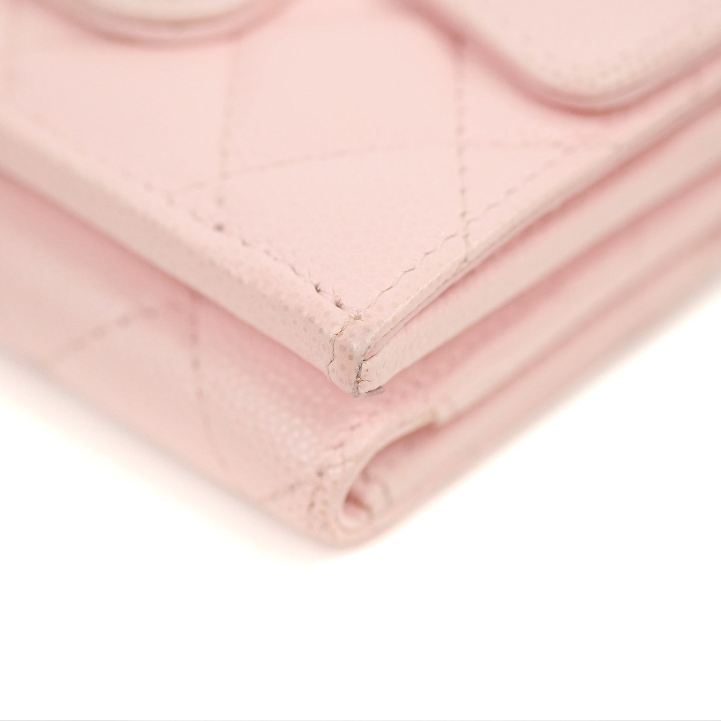 Chanel Quilted Small Classic Flap Trifold Wallet Pink Caviar Gold Hardware